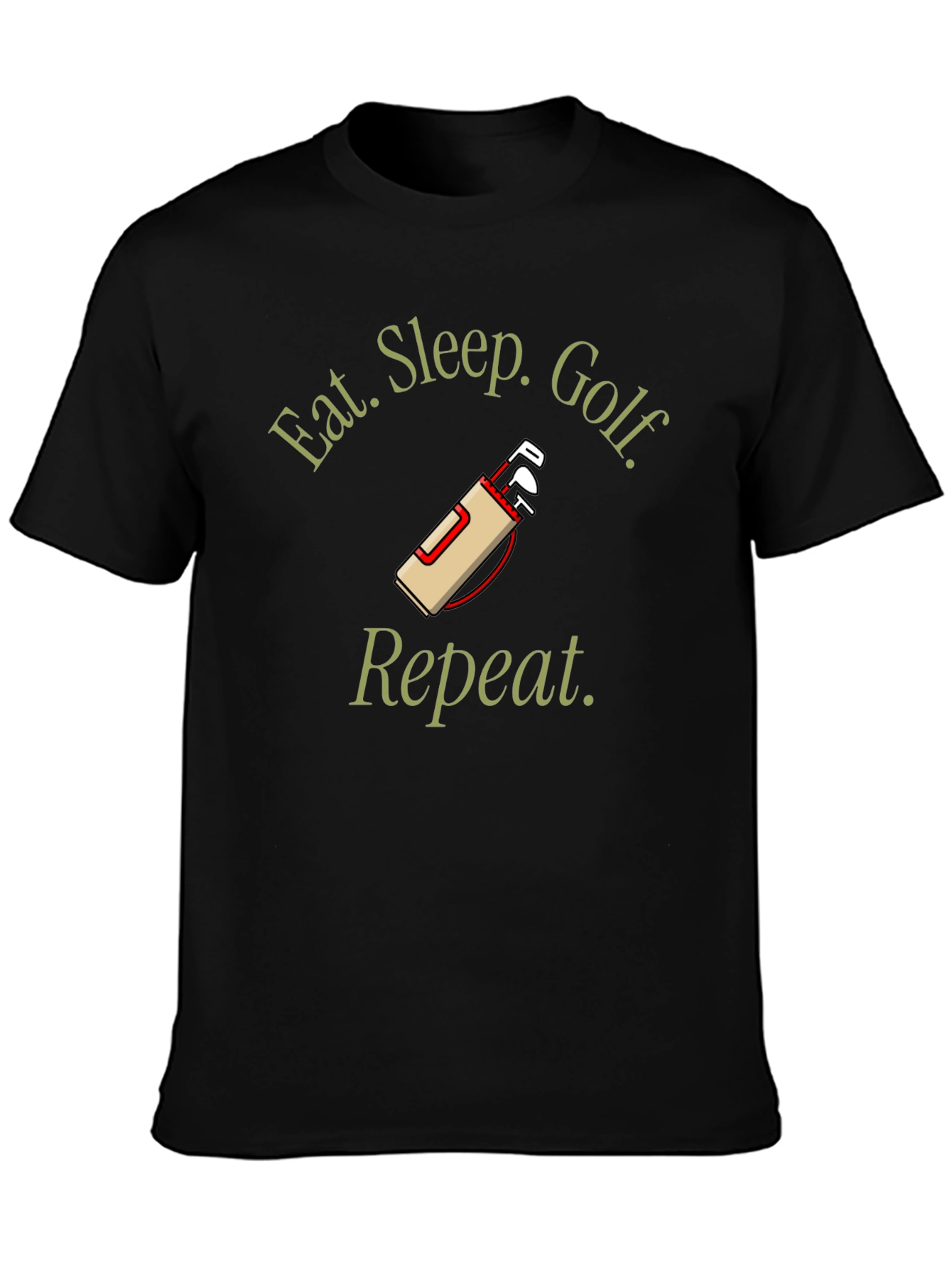 Eat Sleep Golf Repeat Black T-Shirt