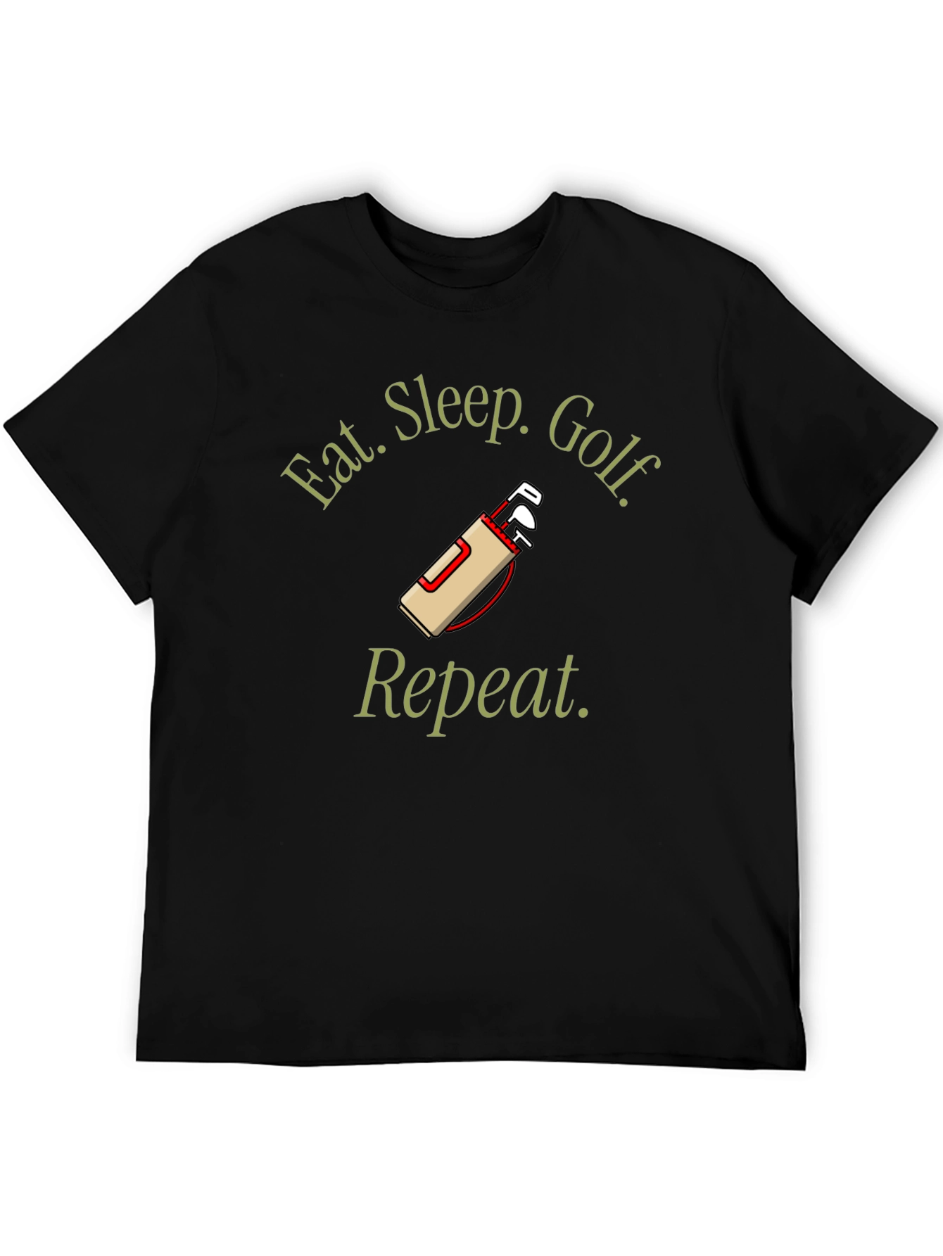 Eat Sleep Golf Repeat Black T-Shirt