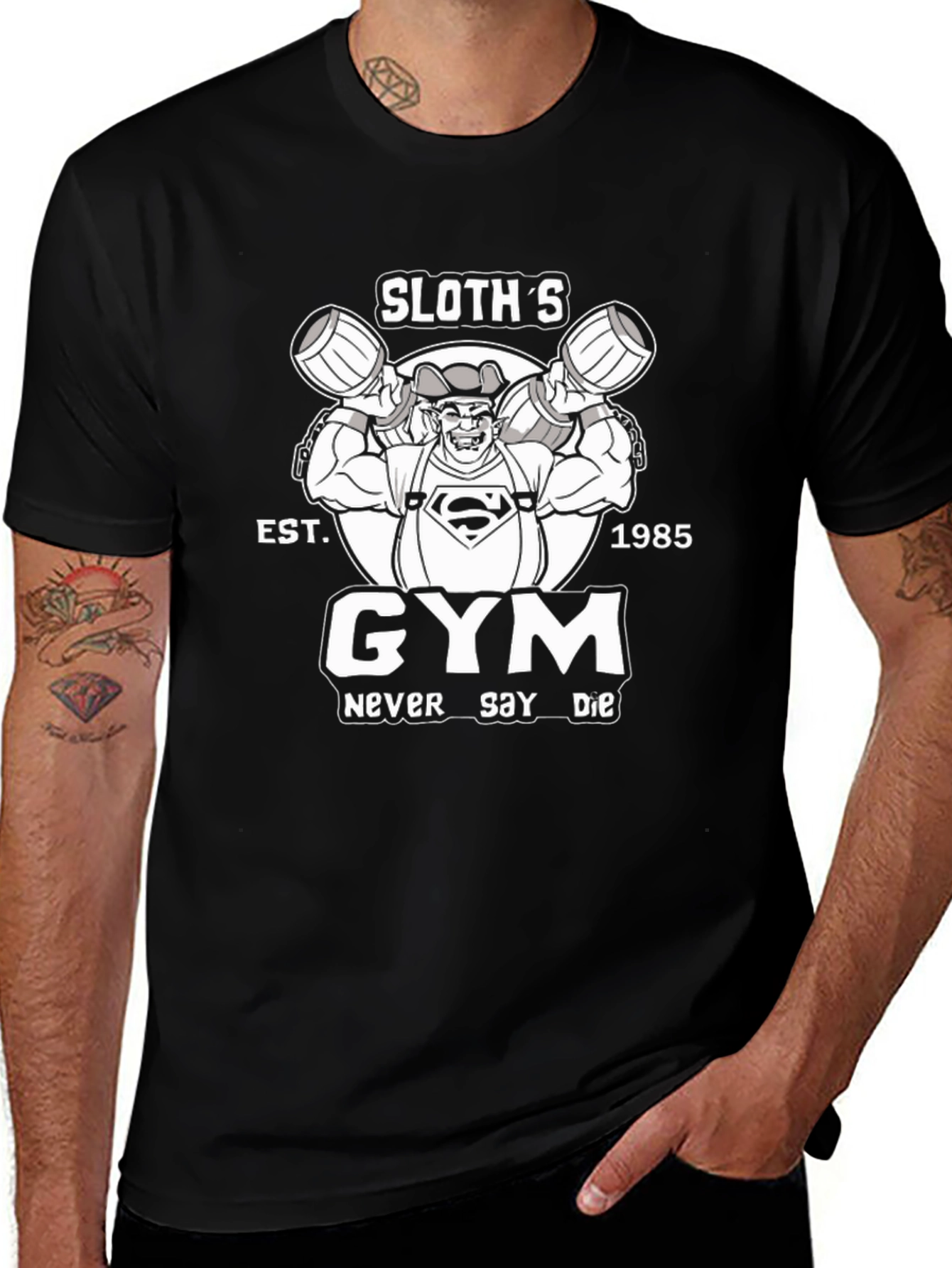 Sloths Gym T-Shirt - Never Say Die Graphic Tee