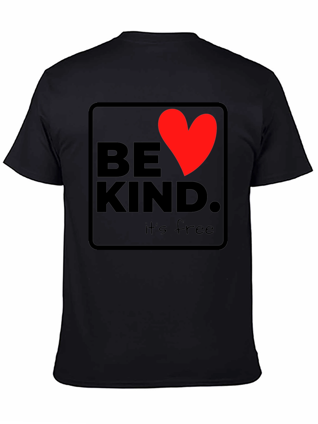 Be Kind Heart Graphic Black T-Shirt
