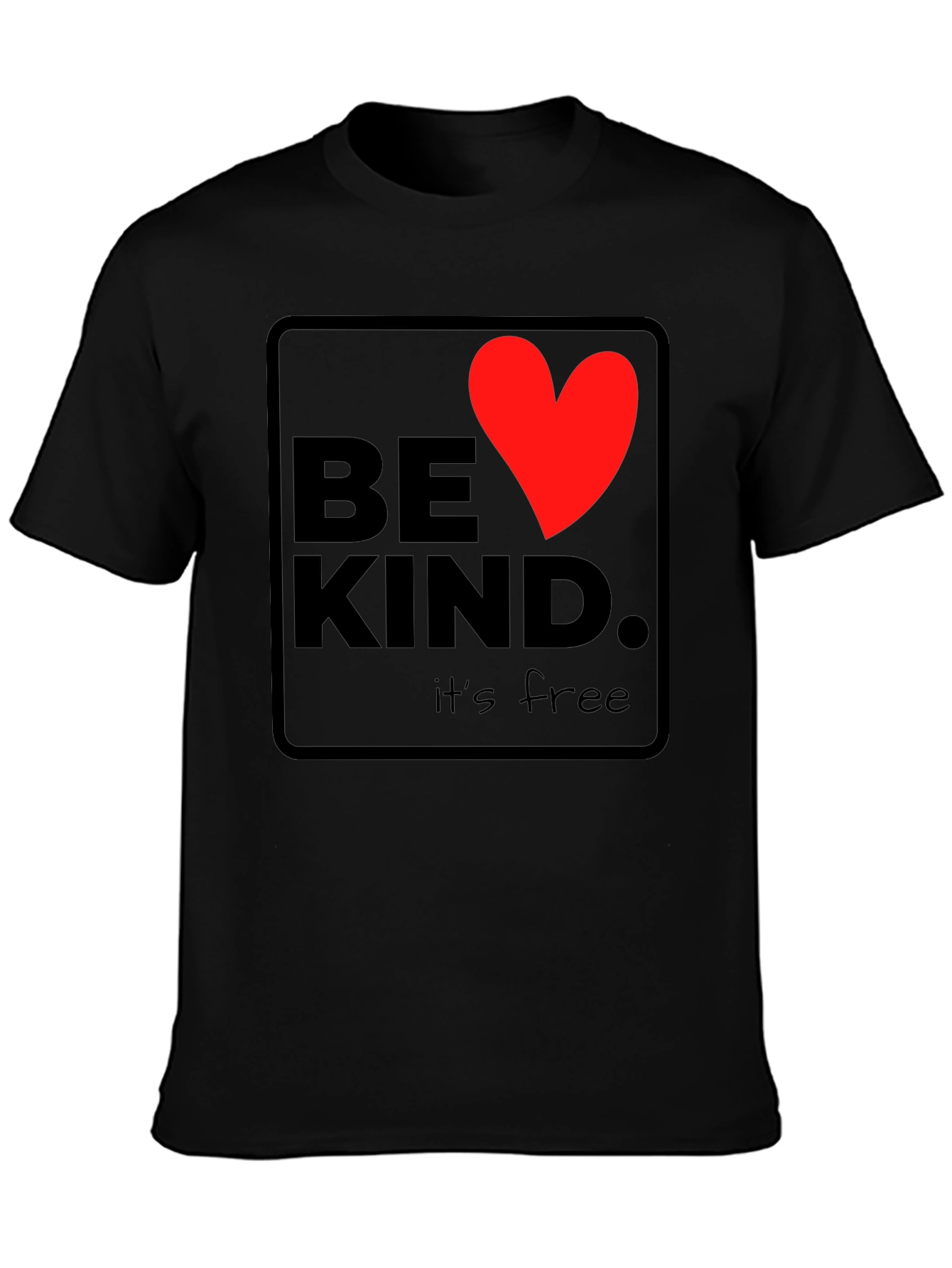 Be Kind Heart Graphic Black T-Shirt