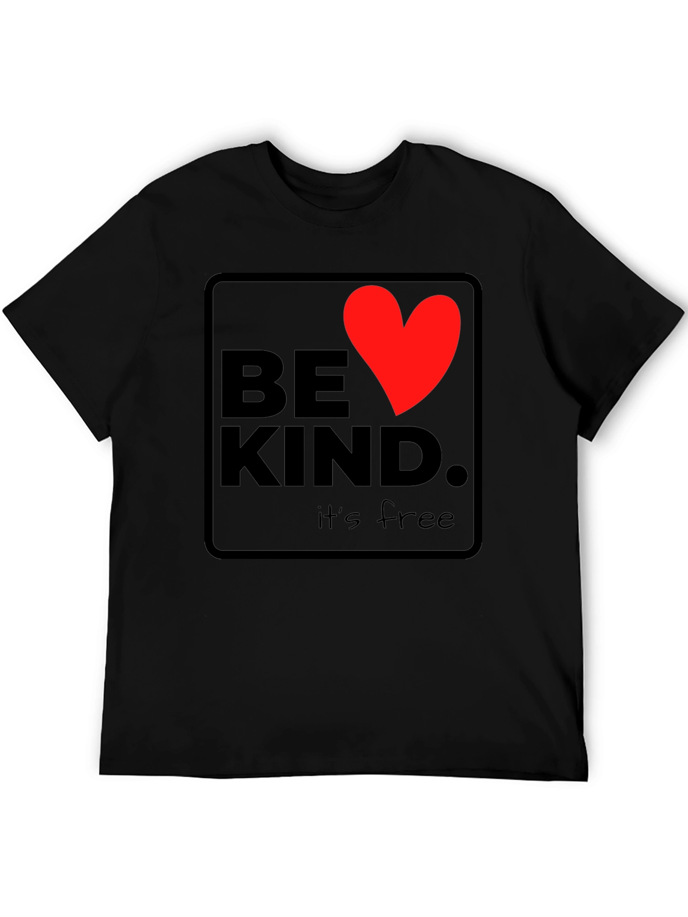 Be Kind Heart Graphic Black T-Shirt