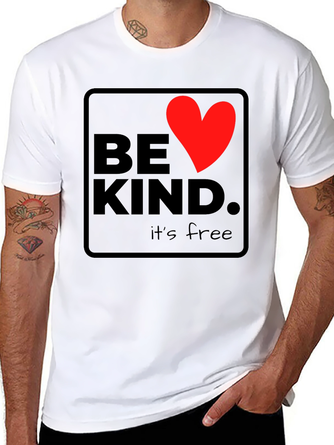 Be Kind Heart Graphic Black T-Shirt