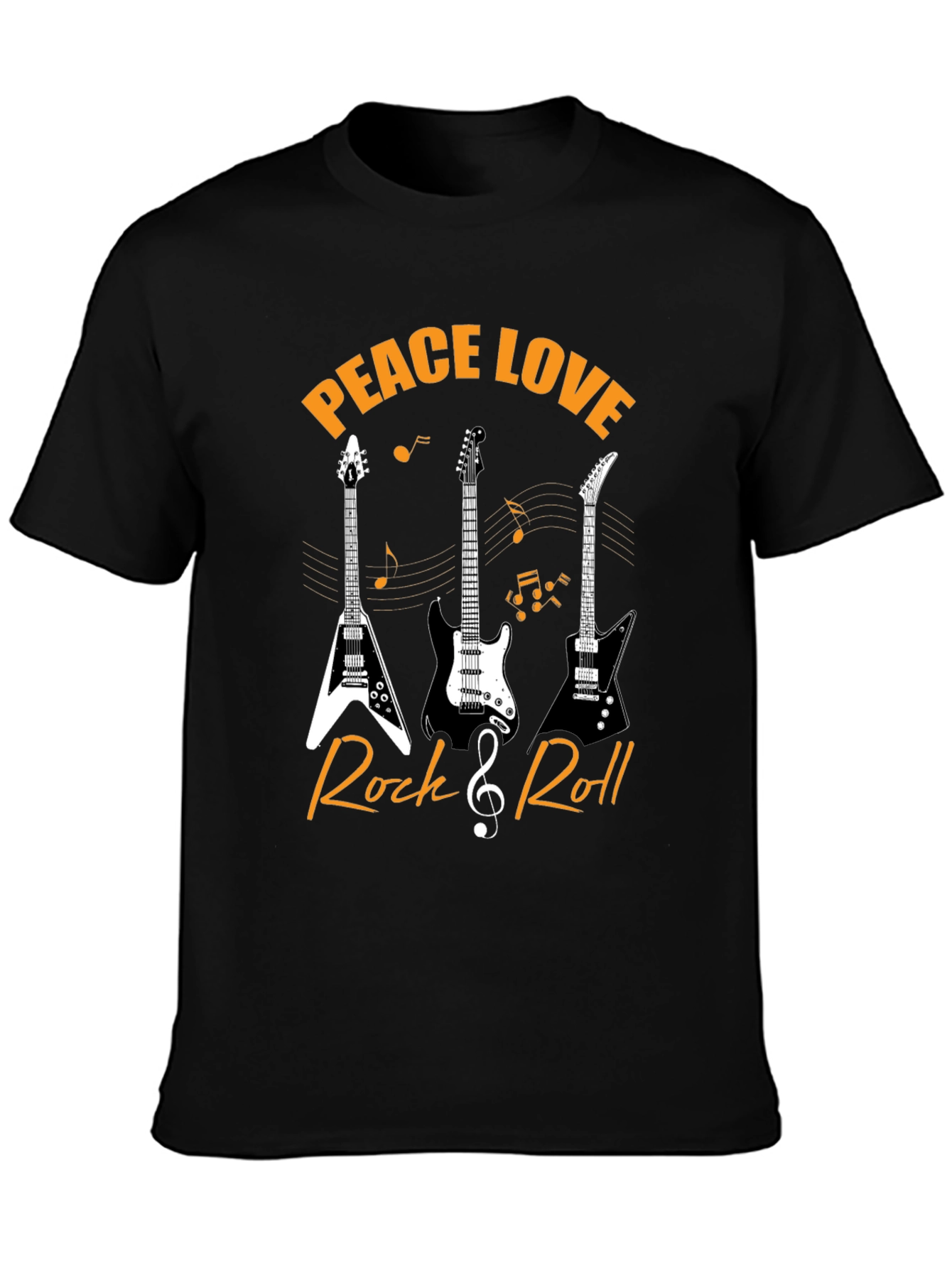 Peace Love Rock & Roll Guitar T-Shirt