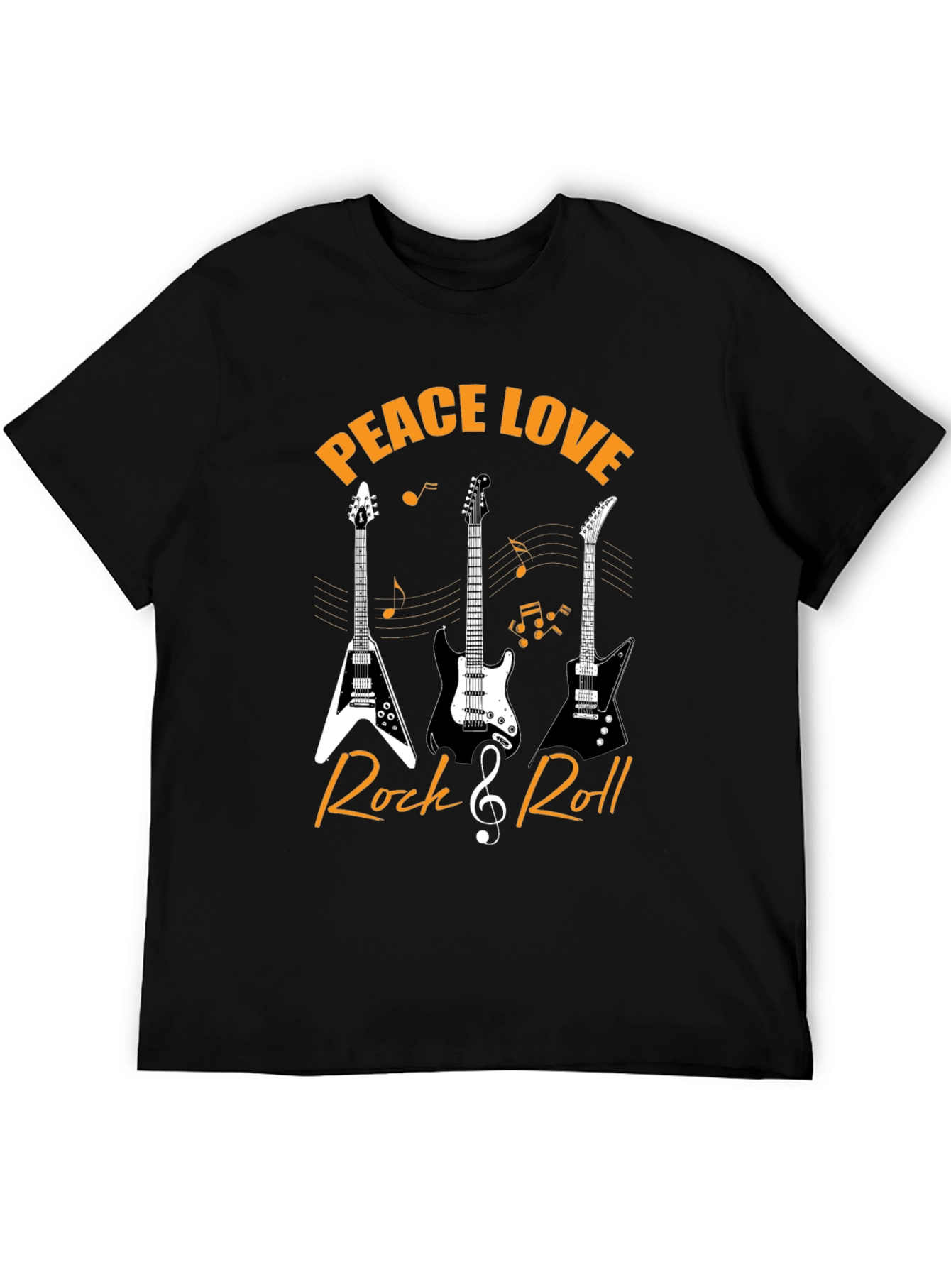 Peace Love Rock & Roll Guitar T-Shirt
