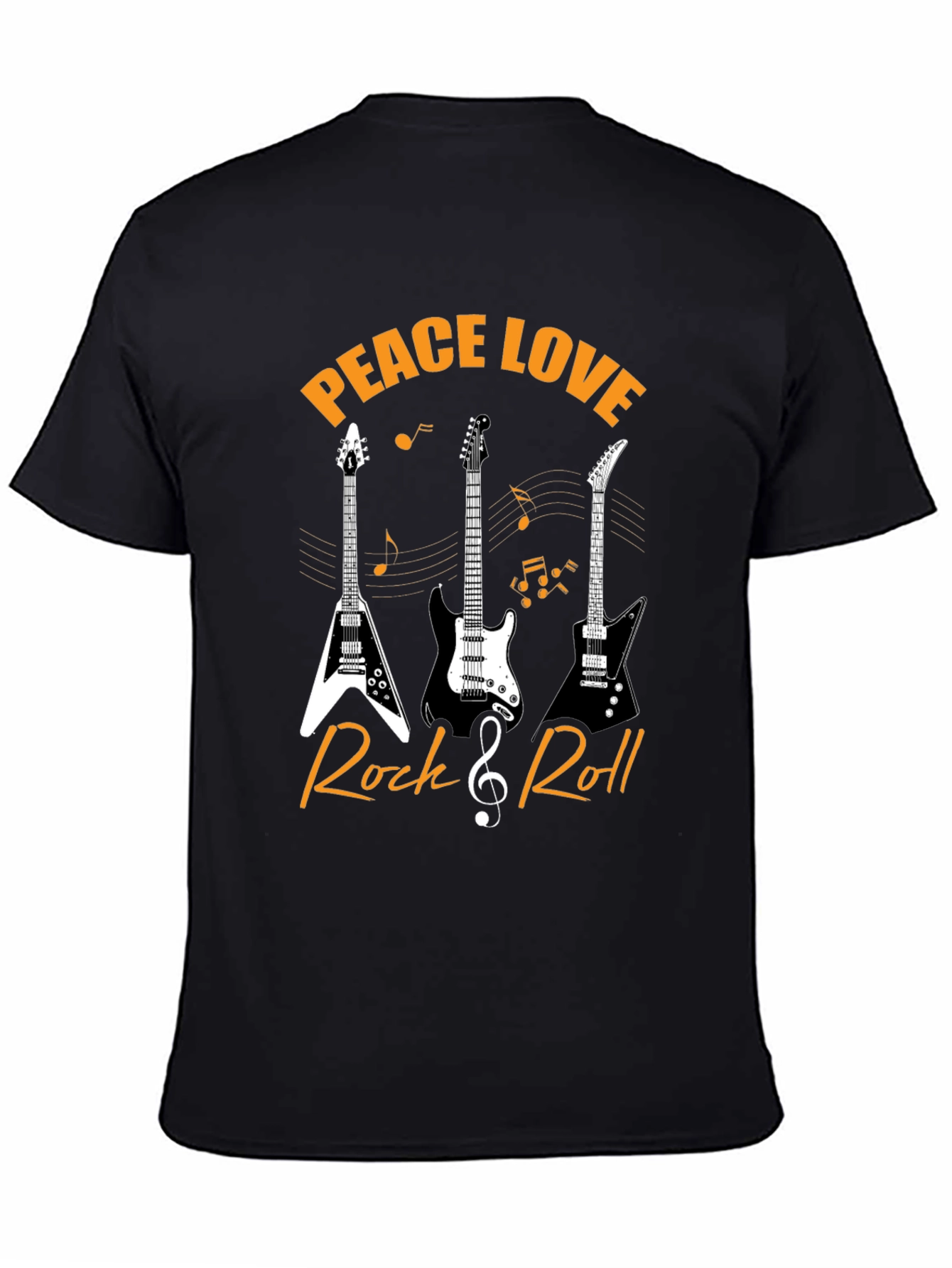 Peace Love Rock & Roll Guitar T-Shirt