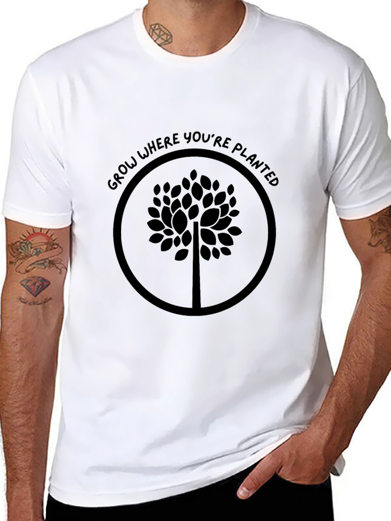 Grow Where Youre Planted Black T-Shirt