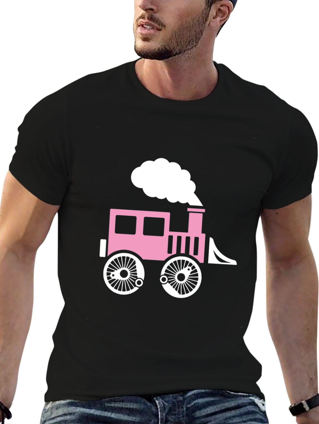Cute Train Graphic T-Shirt