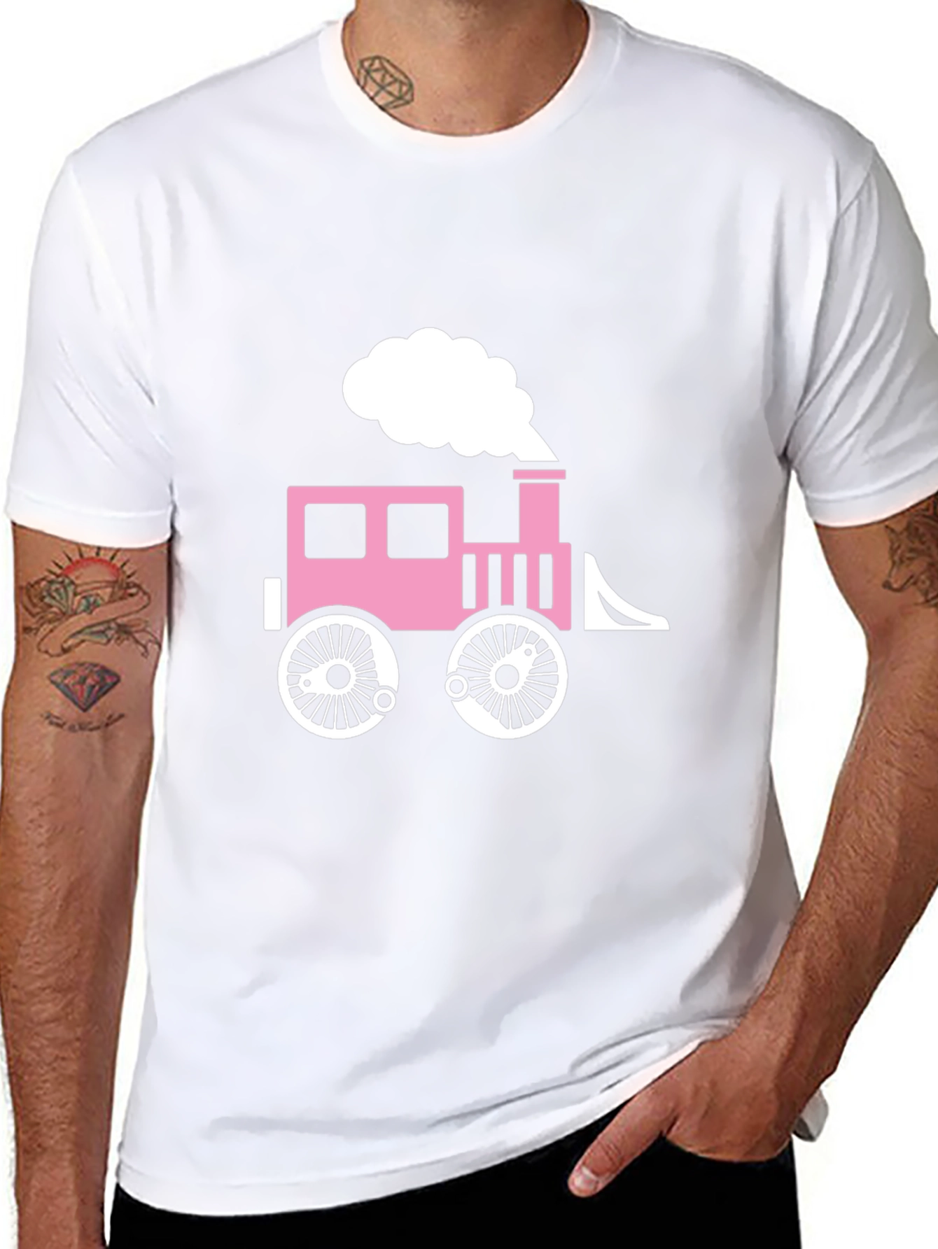 Cute Train Graphic T-Shirt