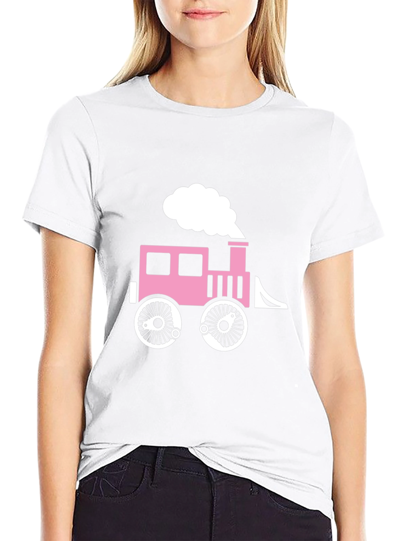 Cute Train Graphic T-Shirt