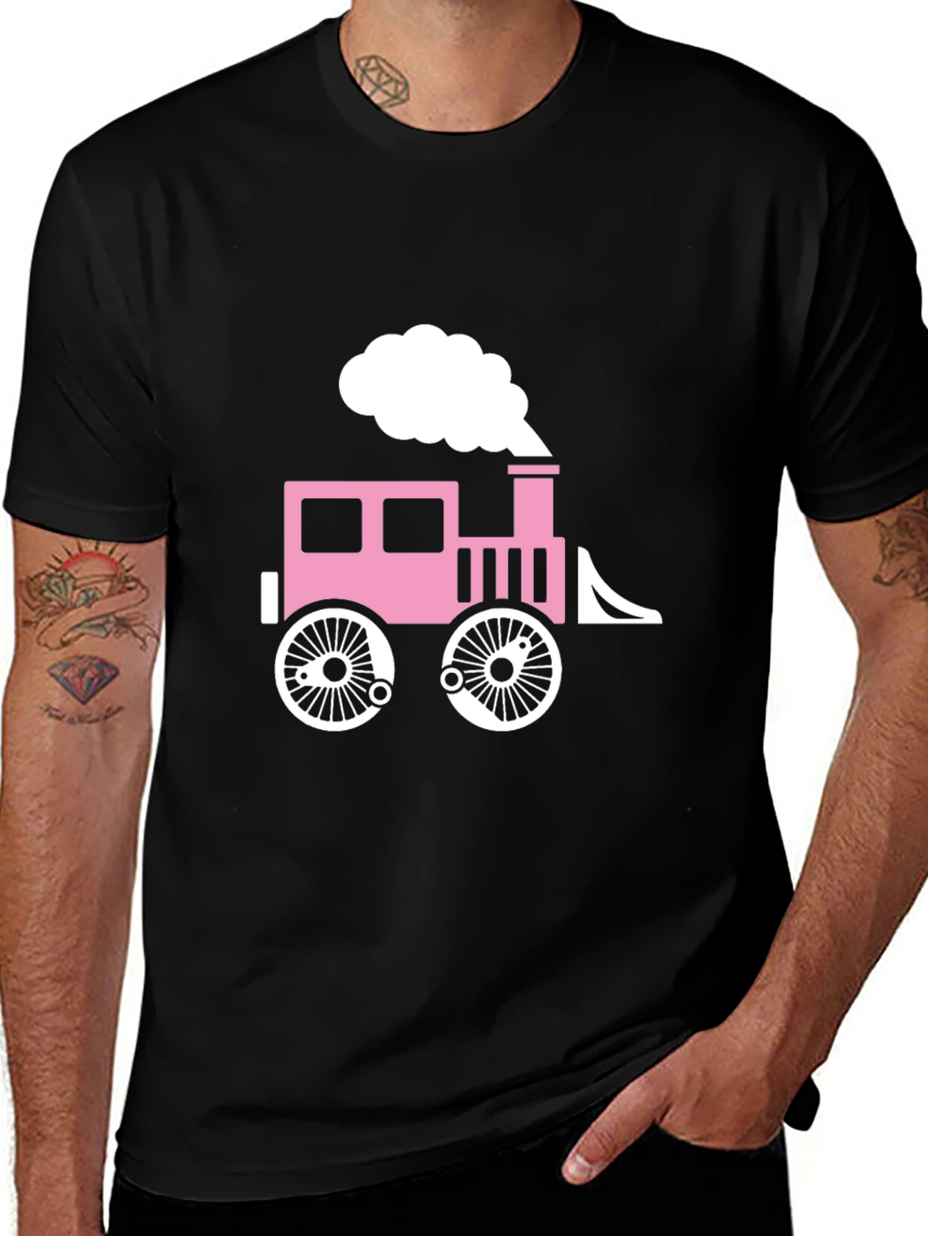 Cute Train Graphic T-Shirt