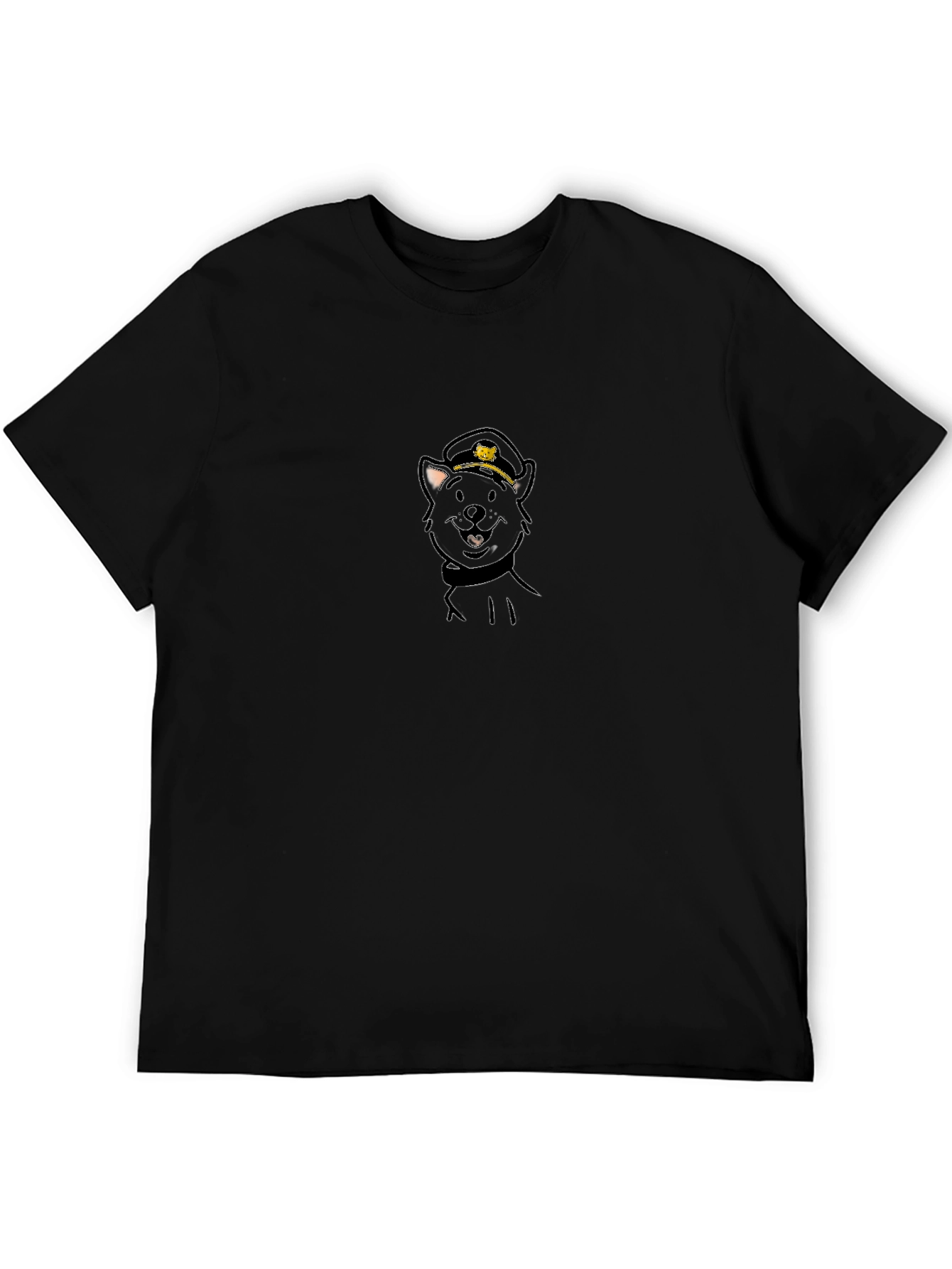 Cool Cat Captain Black T-Shirt