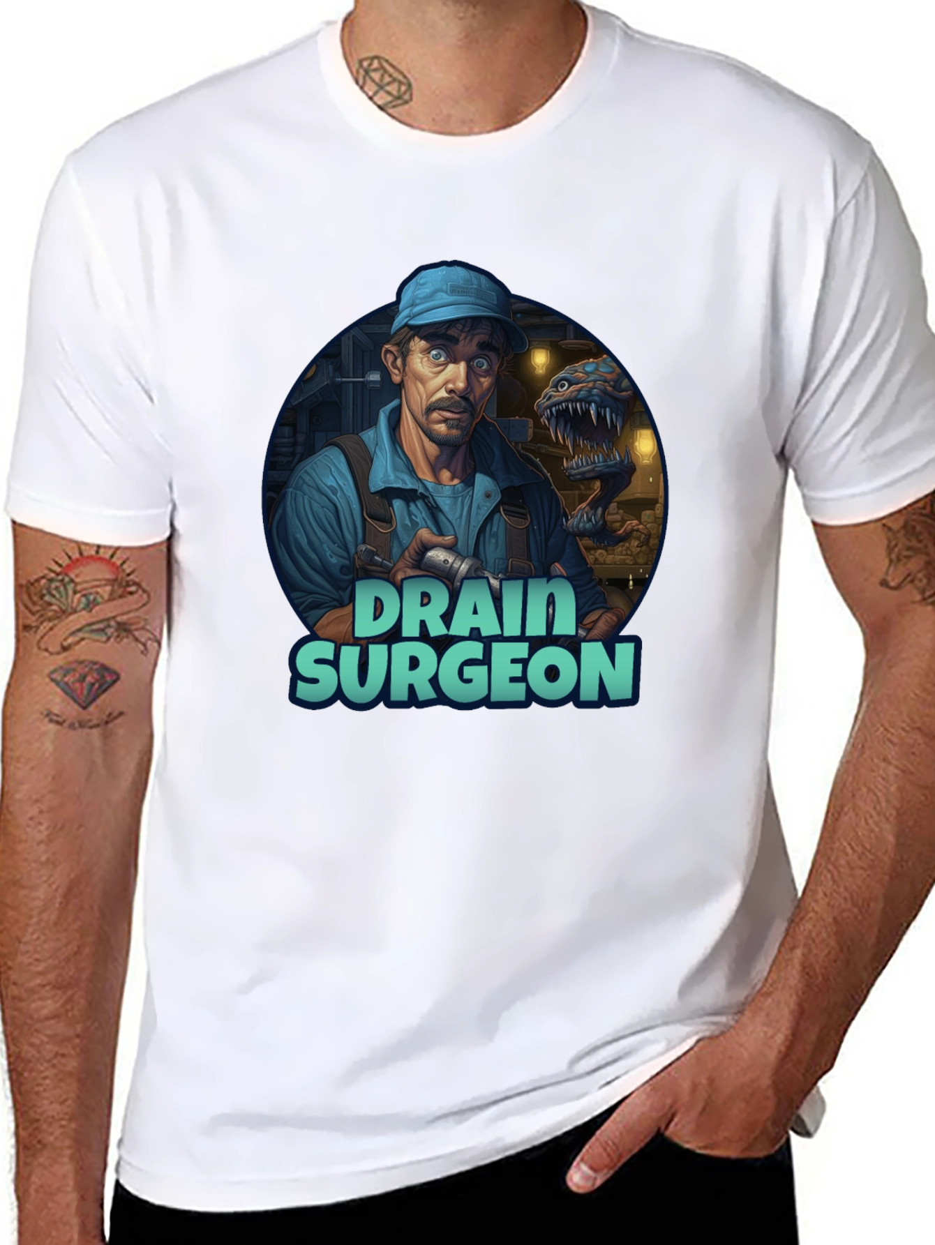 Drain Surgeon Graphic Tee - Unique Novelty T-Shirt