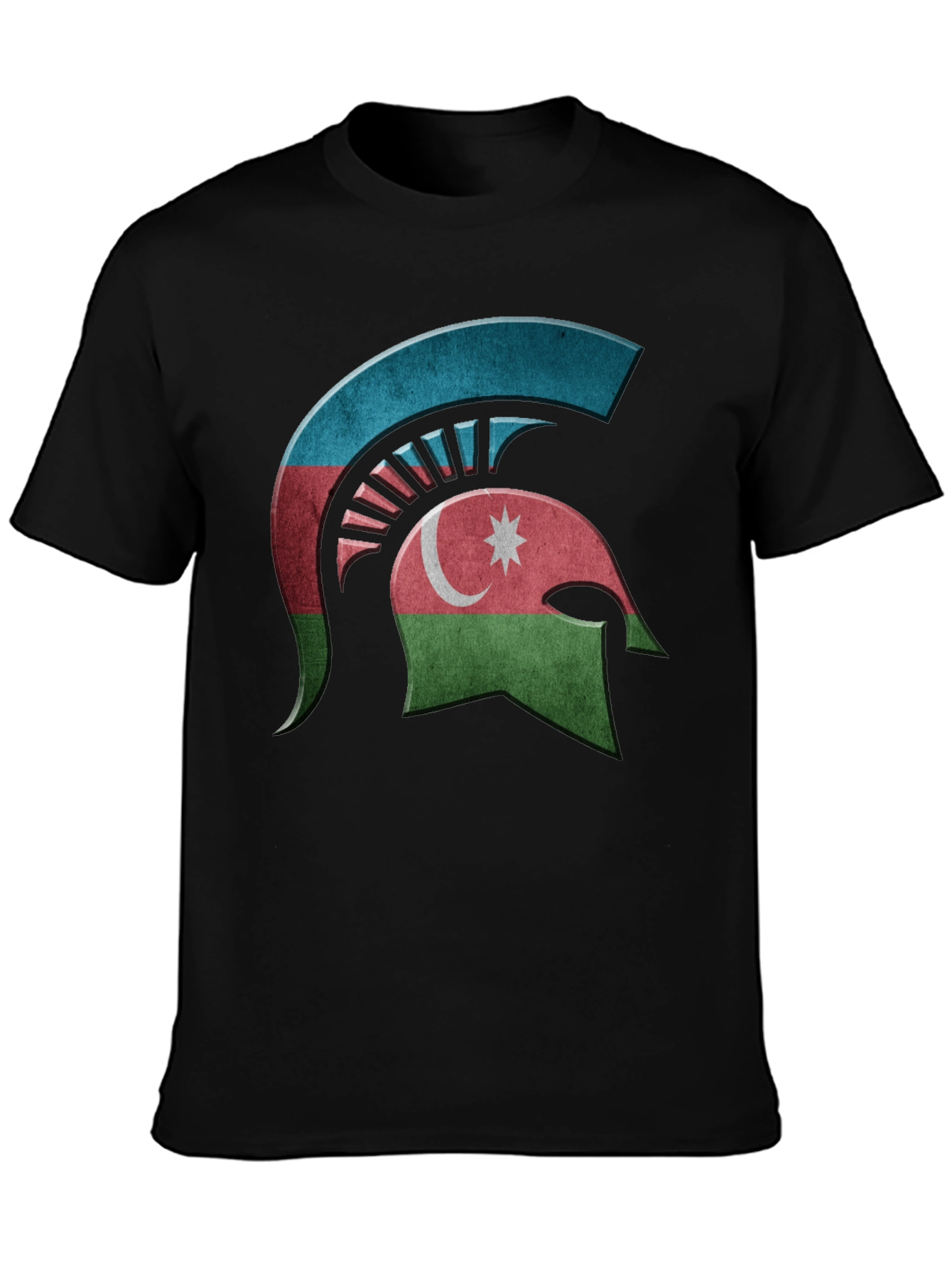 Azerbaijan Spartan Helmet T-Shirt - Black