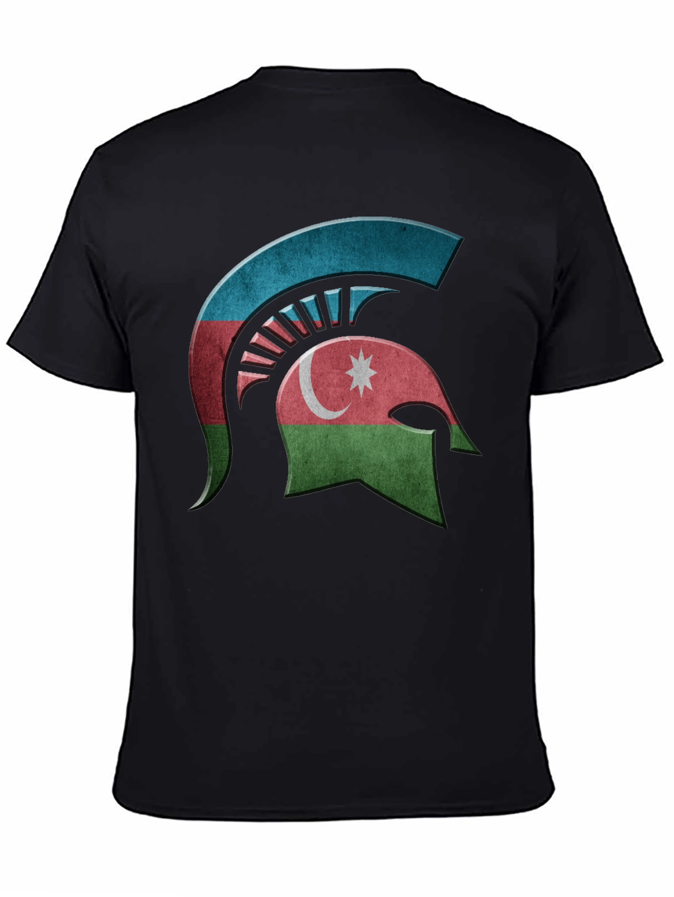 Azerbaijan Spartan Helmet T-Shirt - Black