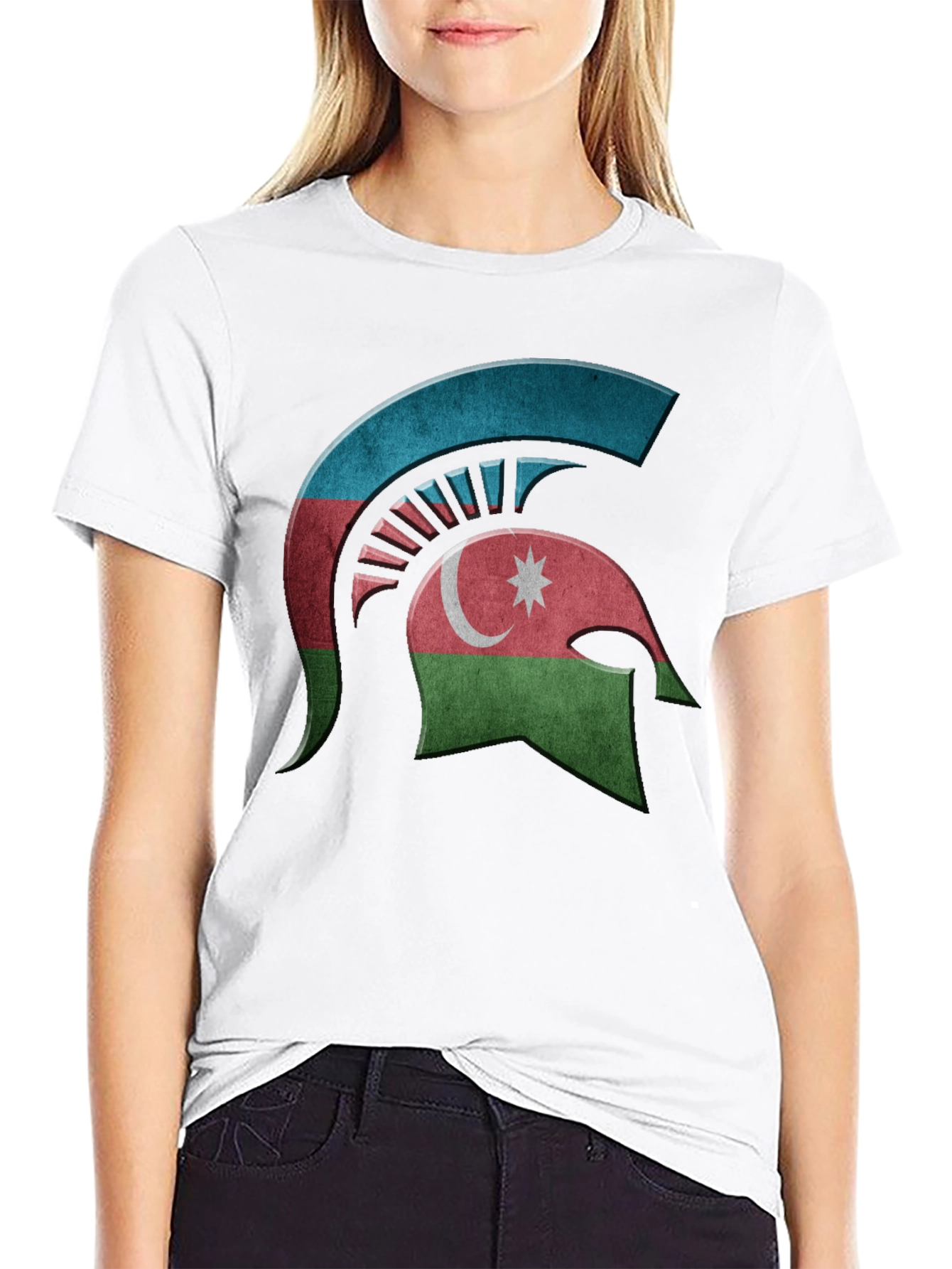 Azerbaijan Spartan Helmet T-Shirt - Black