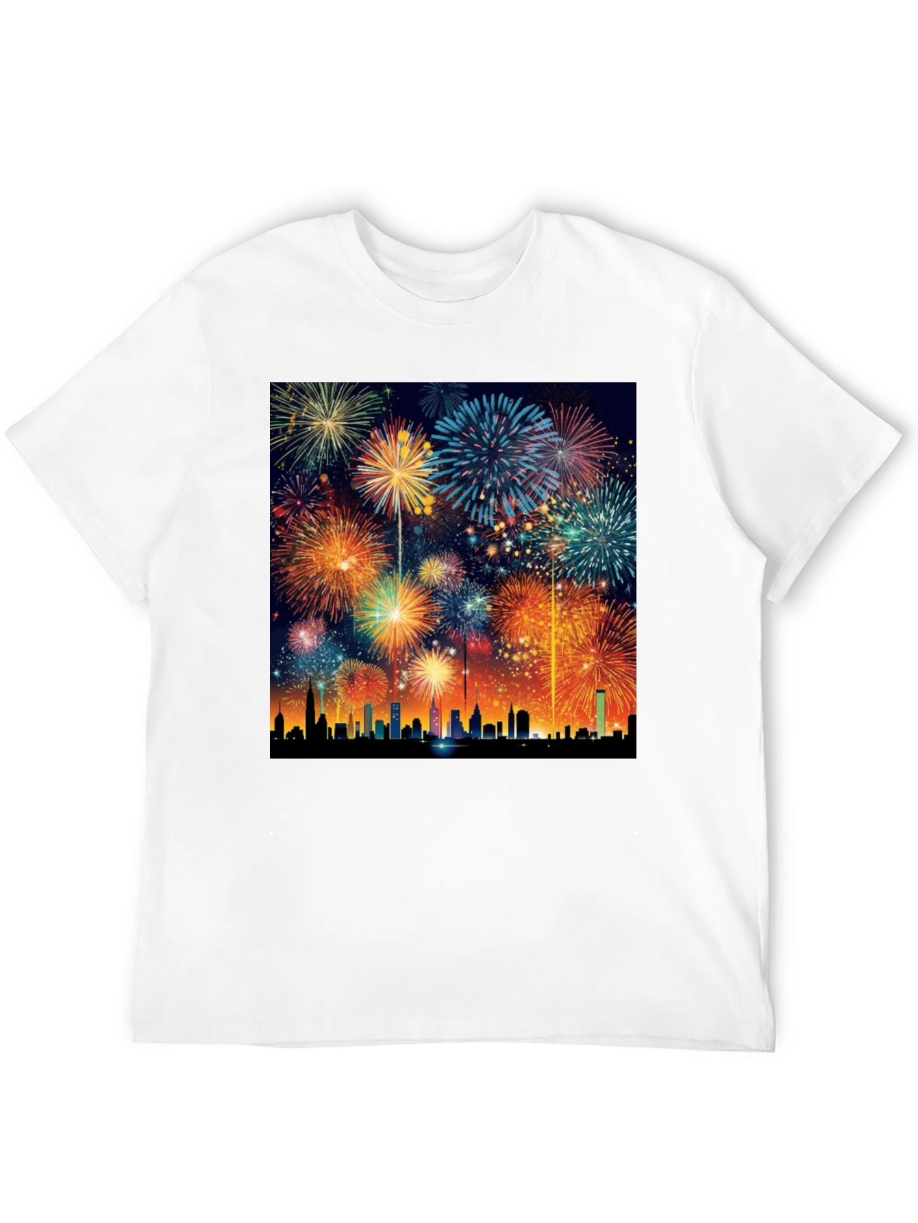 Fireworks Over City T-Shirt