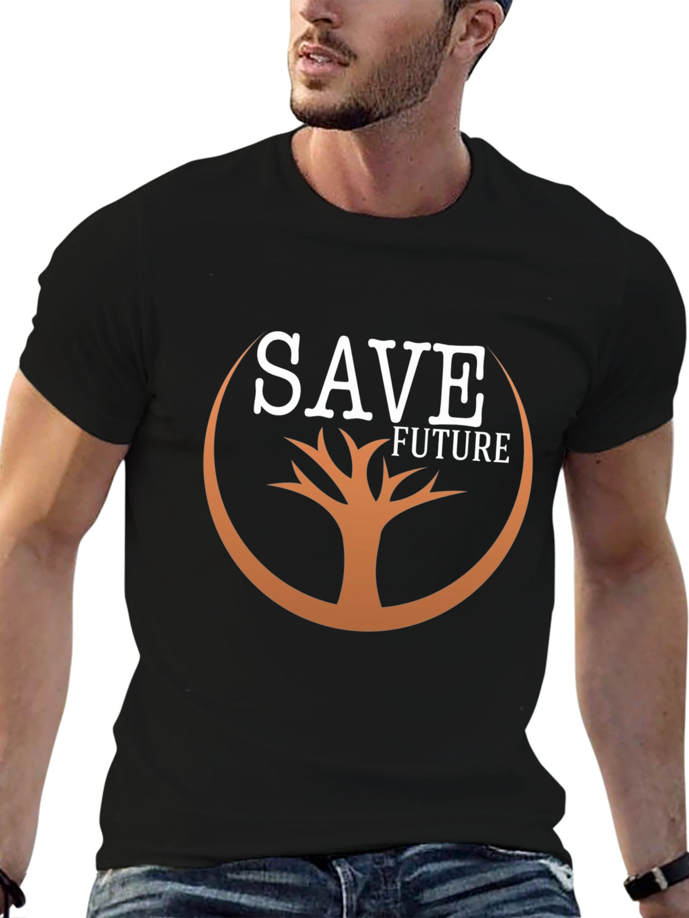Save Future Tree Graphic Black Tee