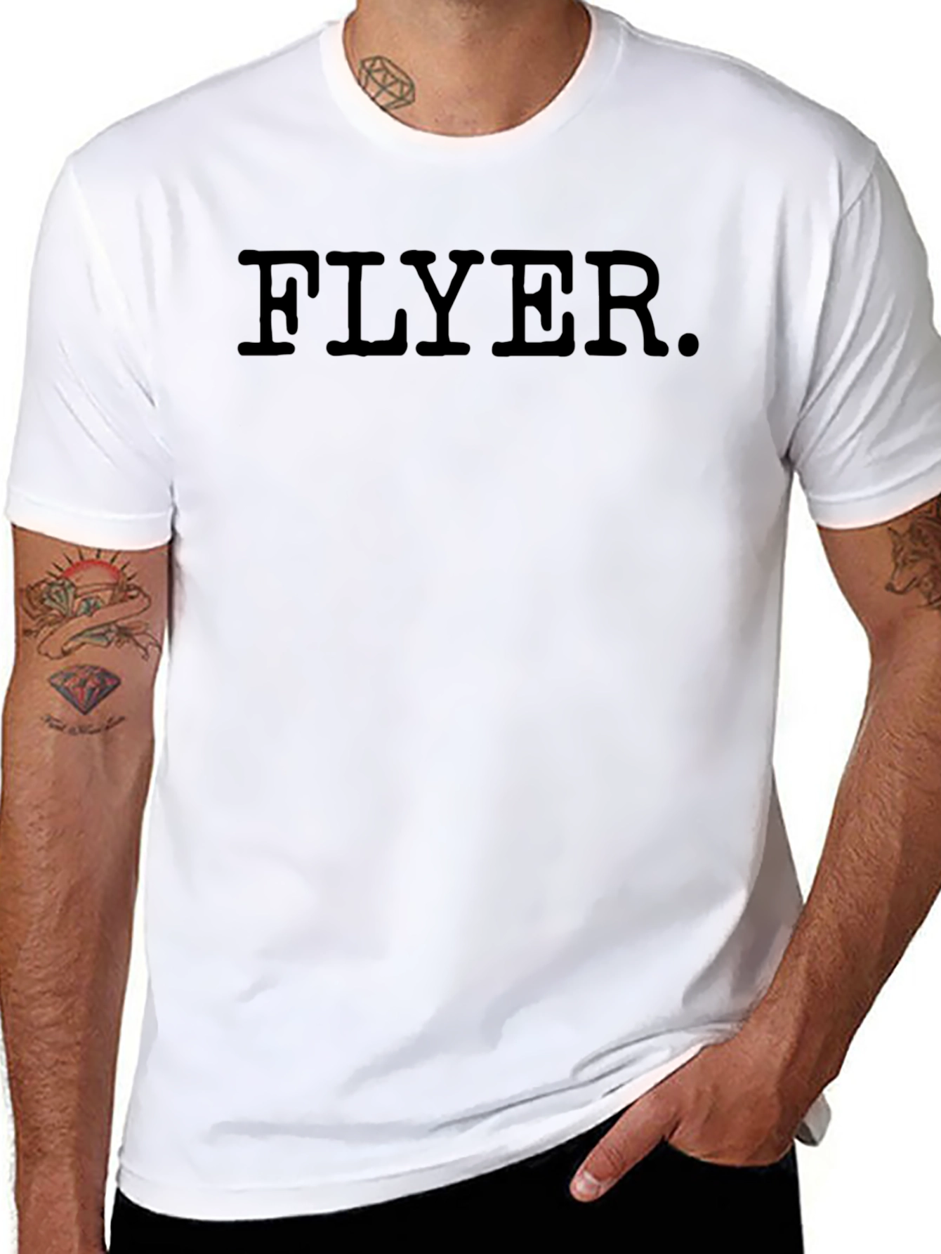 Flyer. Black Graphic Tee Shirt - Mens