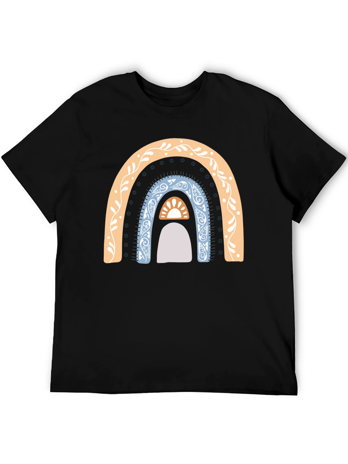 Boho Rainbow Graphic T-Shirt - Casual Style