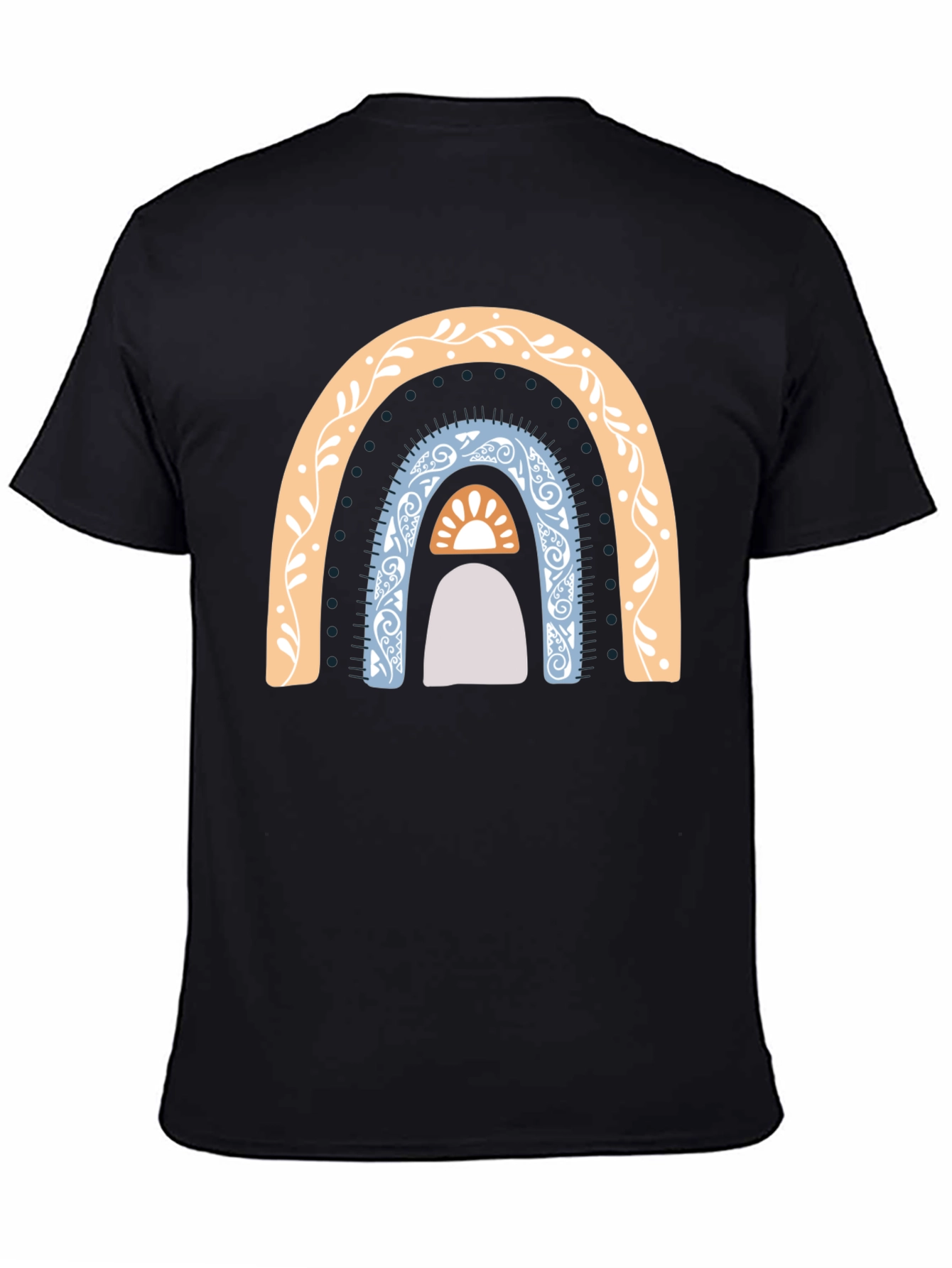 Boho Rainbow Graphic T-Shirt - Casual Style