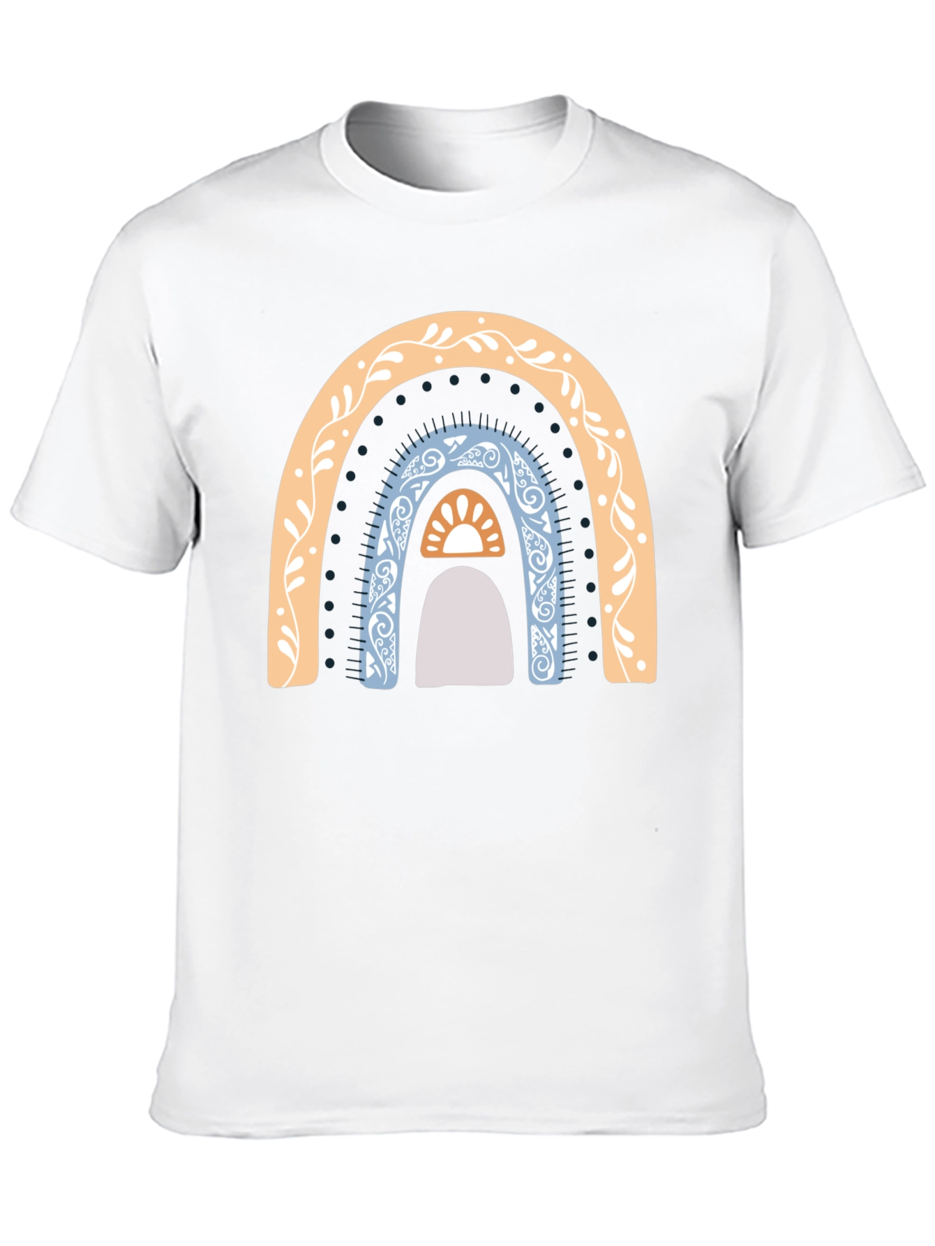 Boho Rainbow Graphic T-Shirt - Casual Style