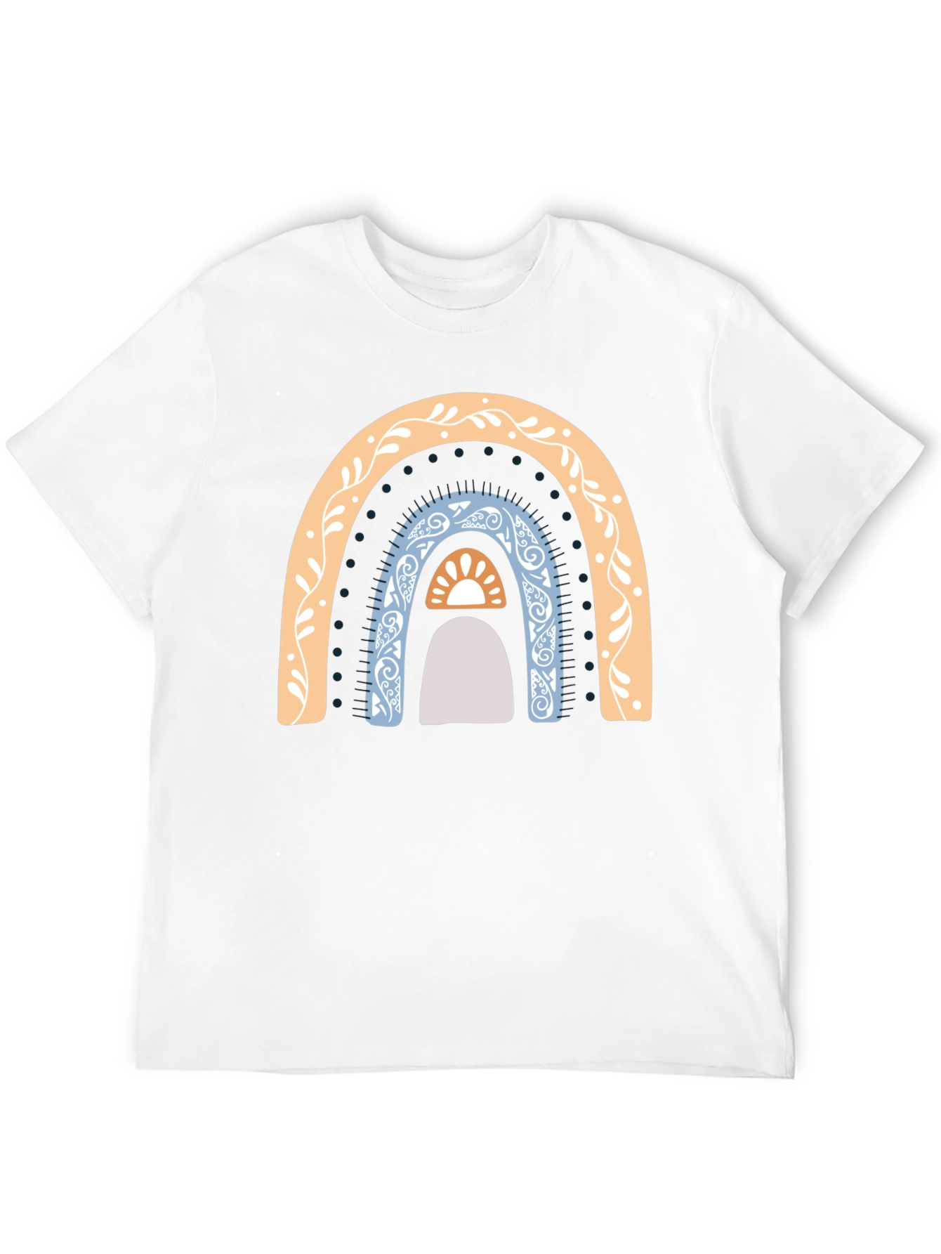 Boho Rainbow Graphic T-Shirt - Casual Style