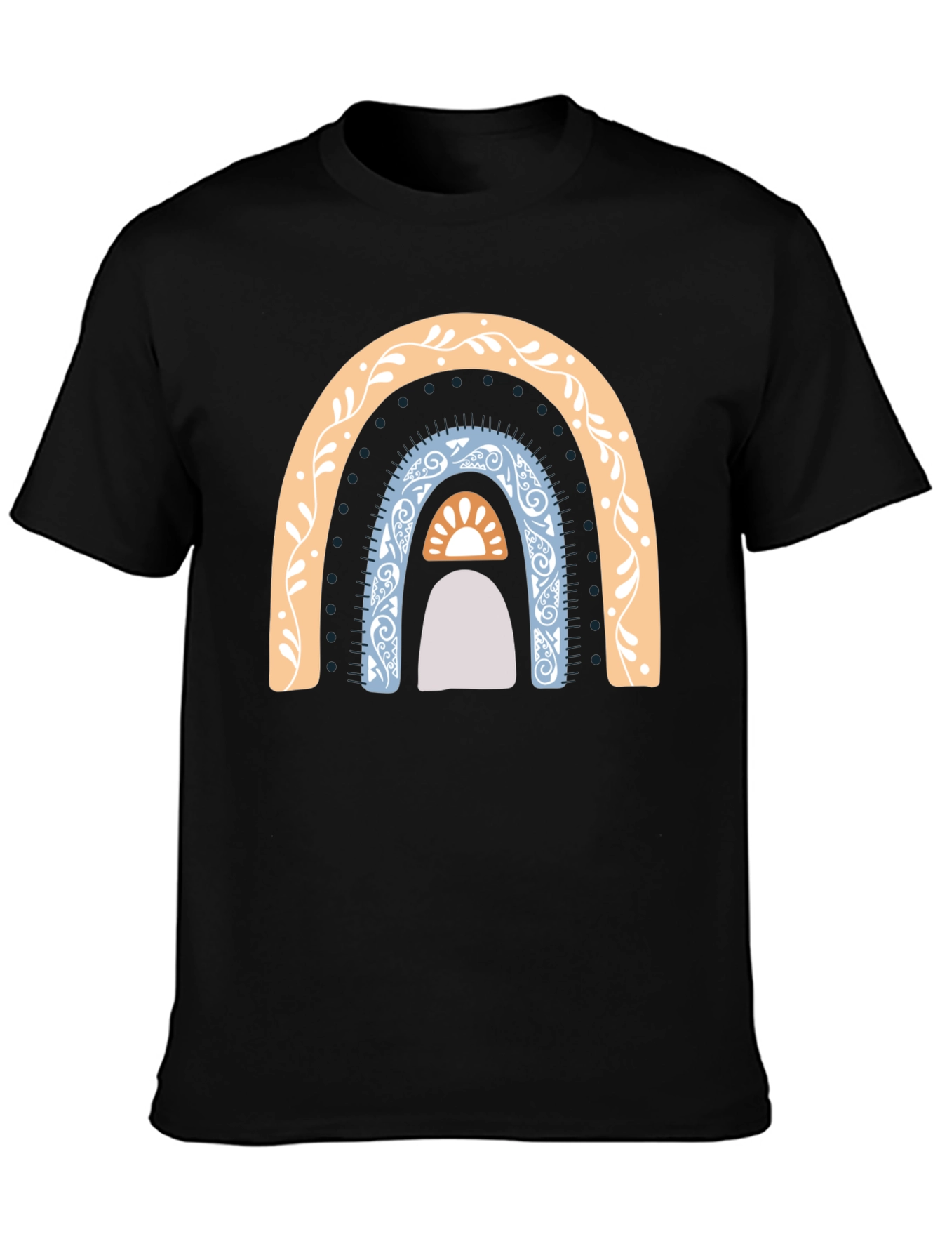Boho Rainbow Graphic T-Shirt - Casual Style