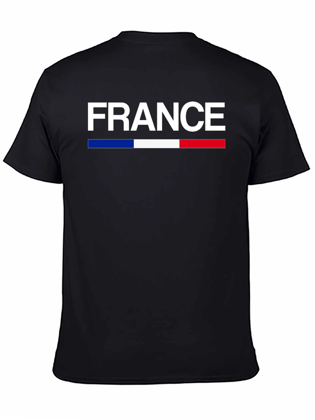 France Flag T-Shirt - Black Crew Neck Graphic Tee