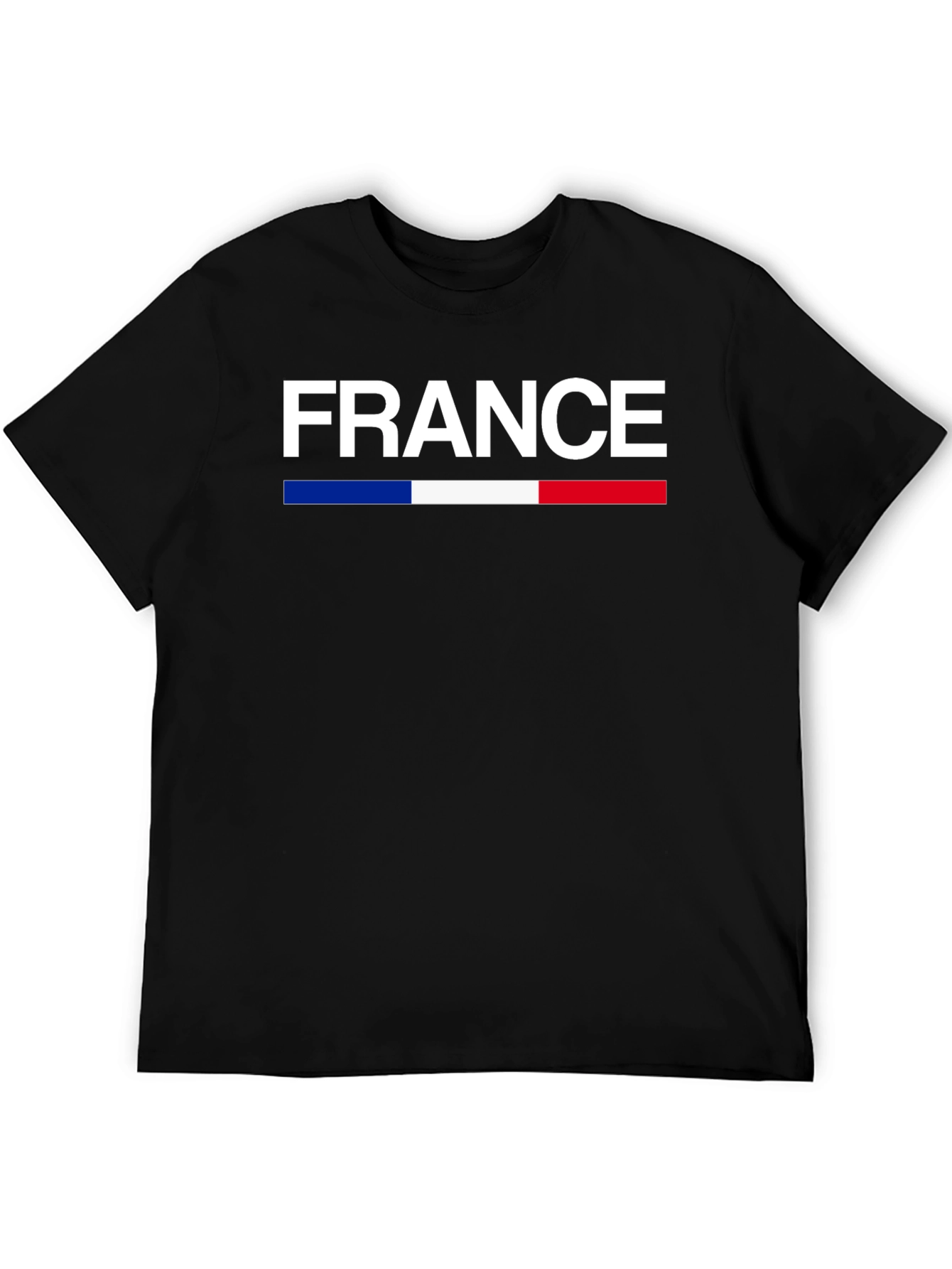 France Flag T-Shirt - Black Crew Neck Graphic Tee