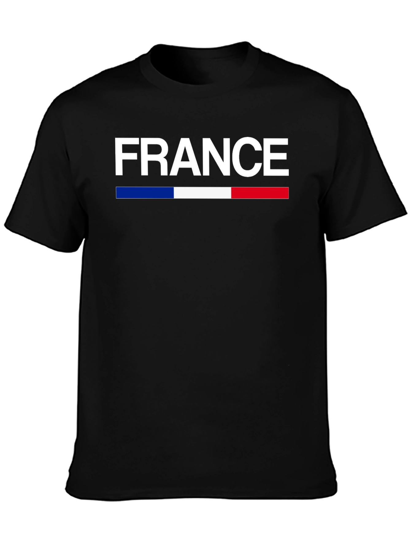 France Flag T-Shirt - Black Crew Neck Graphic Tee