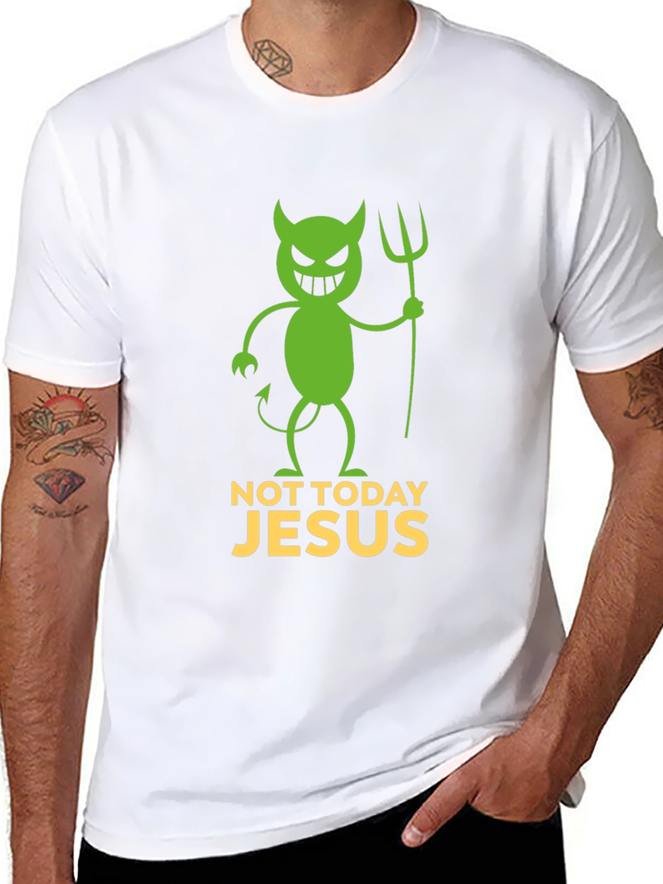 Not Today Jesus Funny Graphic T-Shirt