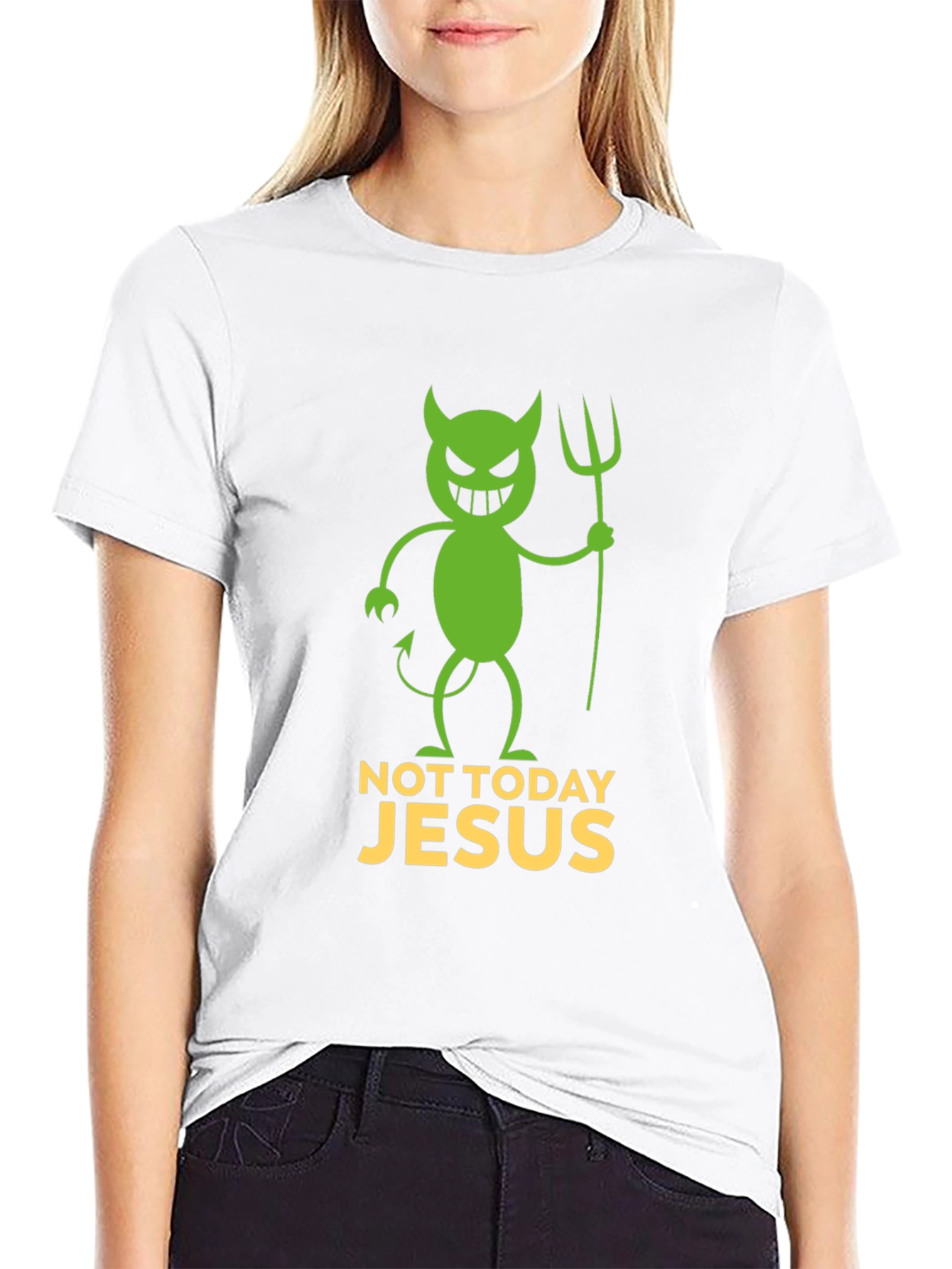 Not Today Jesus Funny Graphic T-Shirt