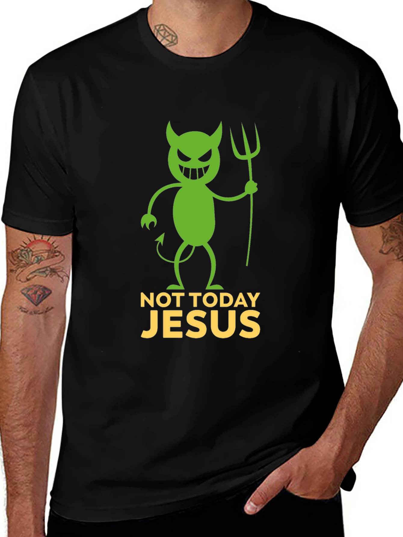 Not Today Jesus Funny Graphic T-Shirt