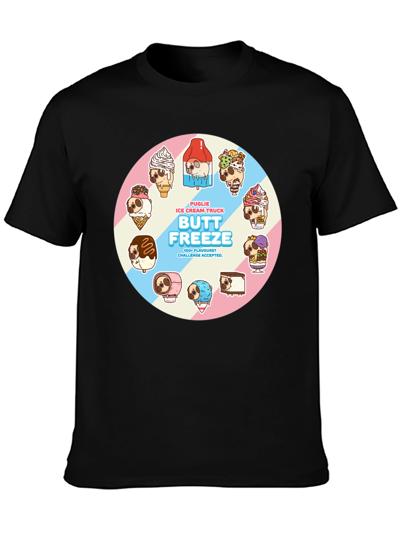 Butt Freeze Ice Cream Pug T-Shirt