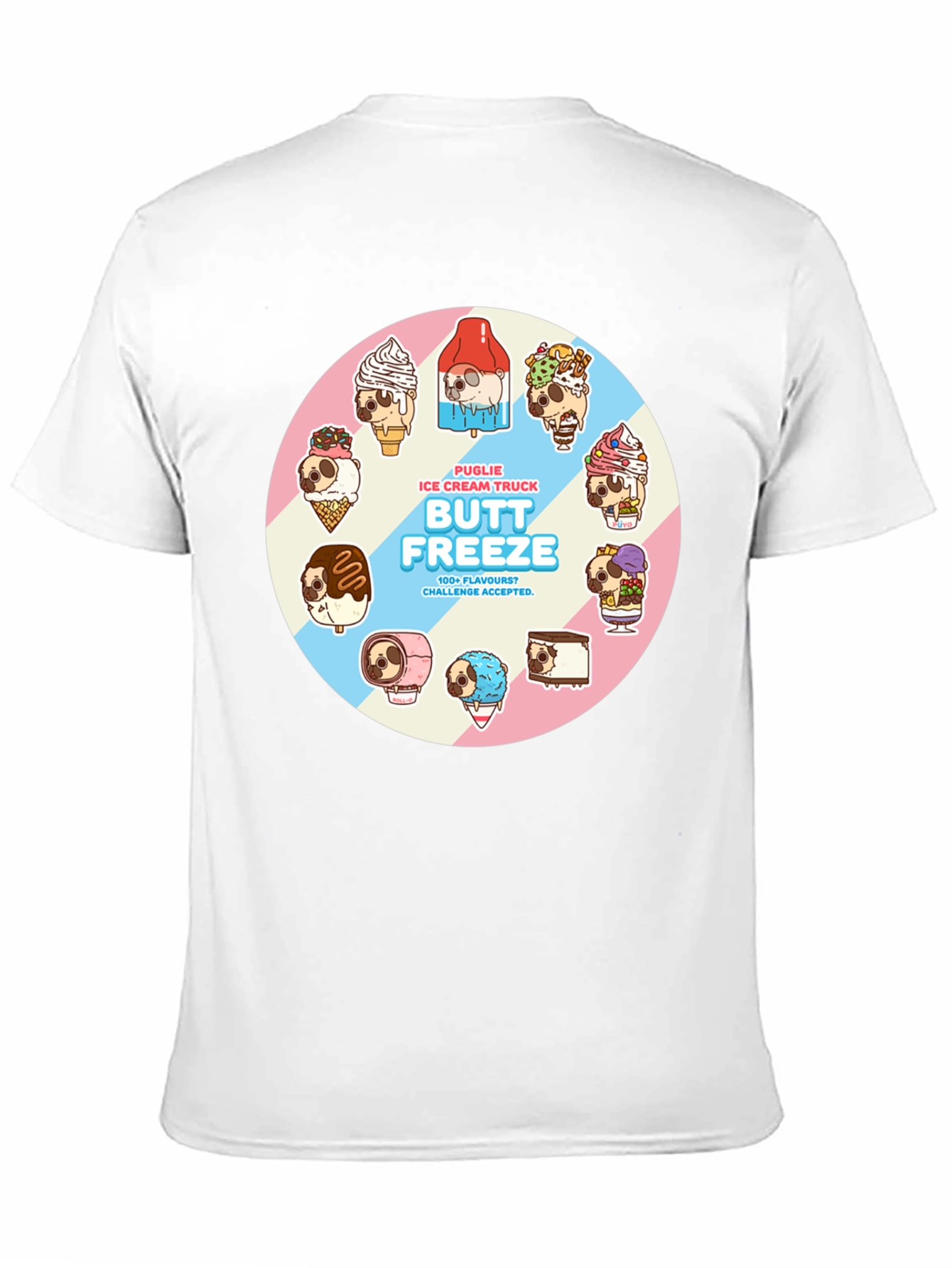 Butt Freeze Ice Cream Pug T-Shirt