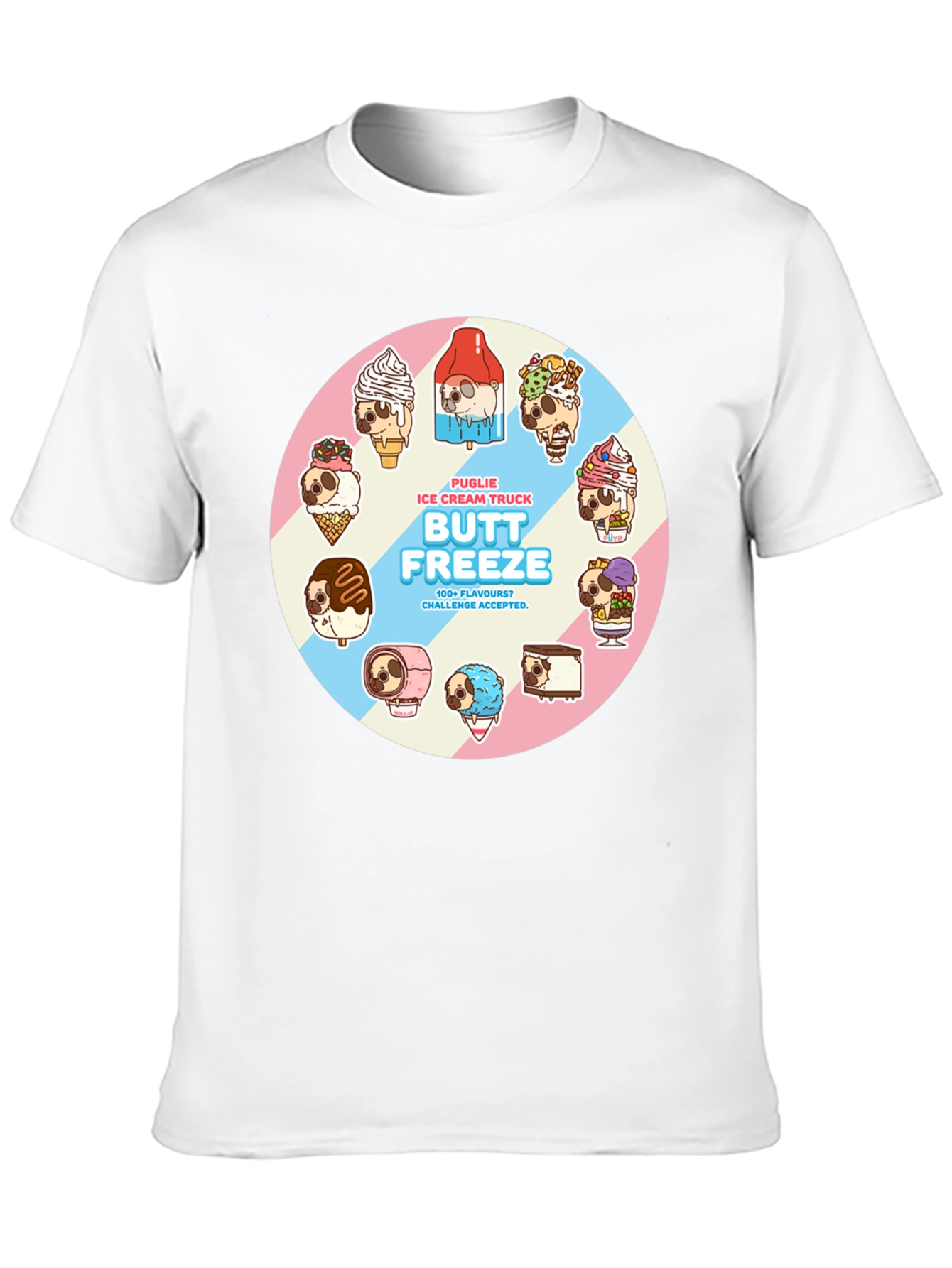 Butt Freeze Ice Cream Pug T-Shirt