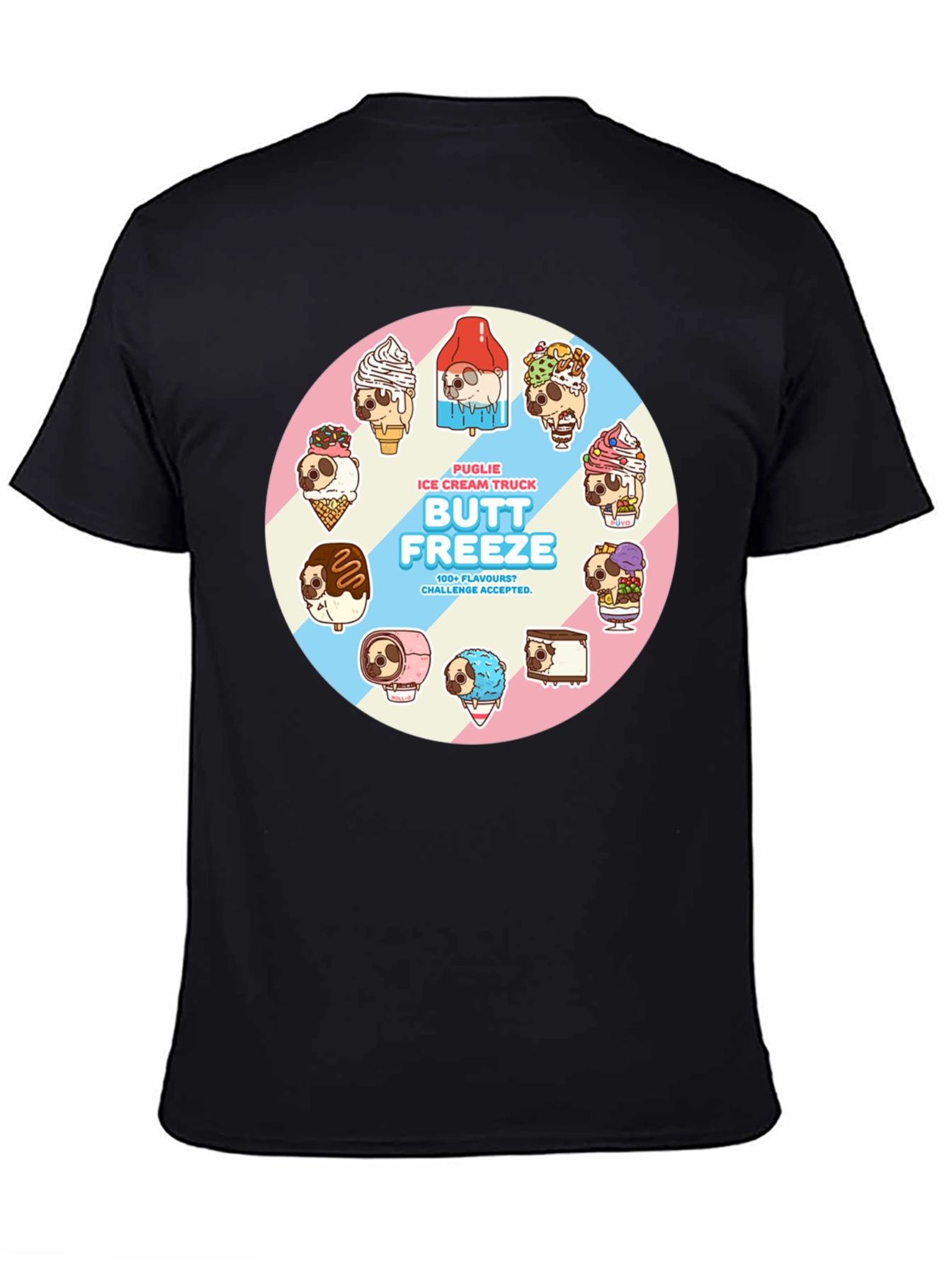 Butt Freeze Ice Cream Pug T-Shirt