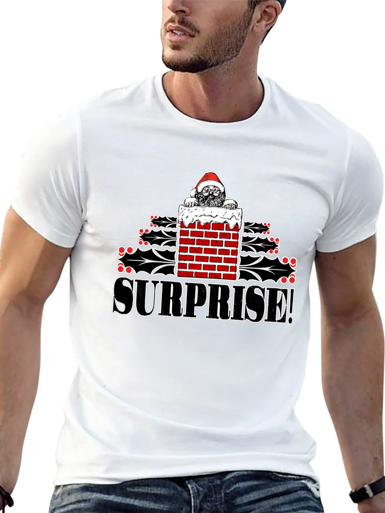 Surprise Santa T-Shirt - Christmas Holiday Fun