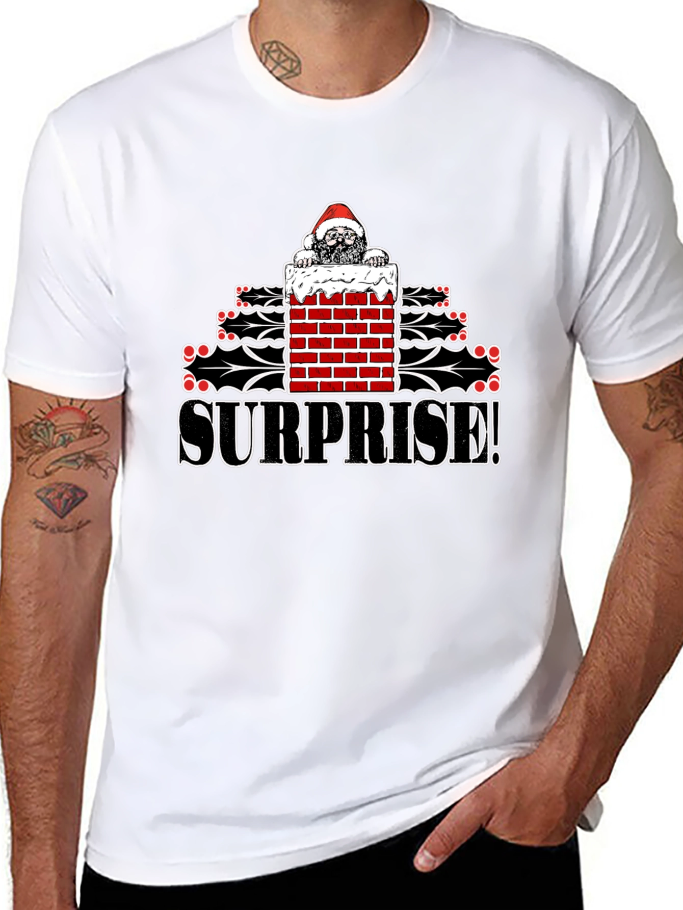 Surprise Santa T-Shirt - Christmas Holiday Fun