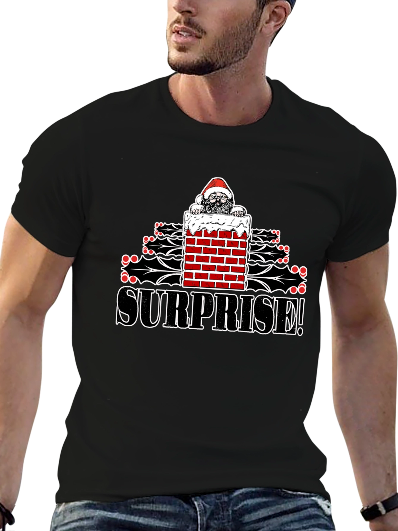 Surprise Santa T-Shirt - Christmas Holiday Fun
