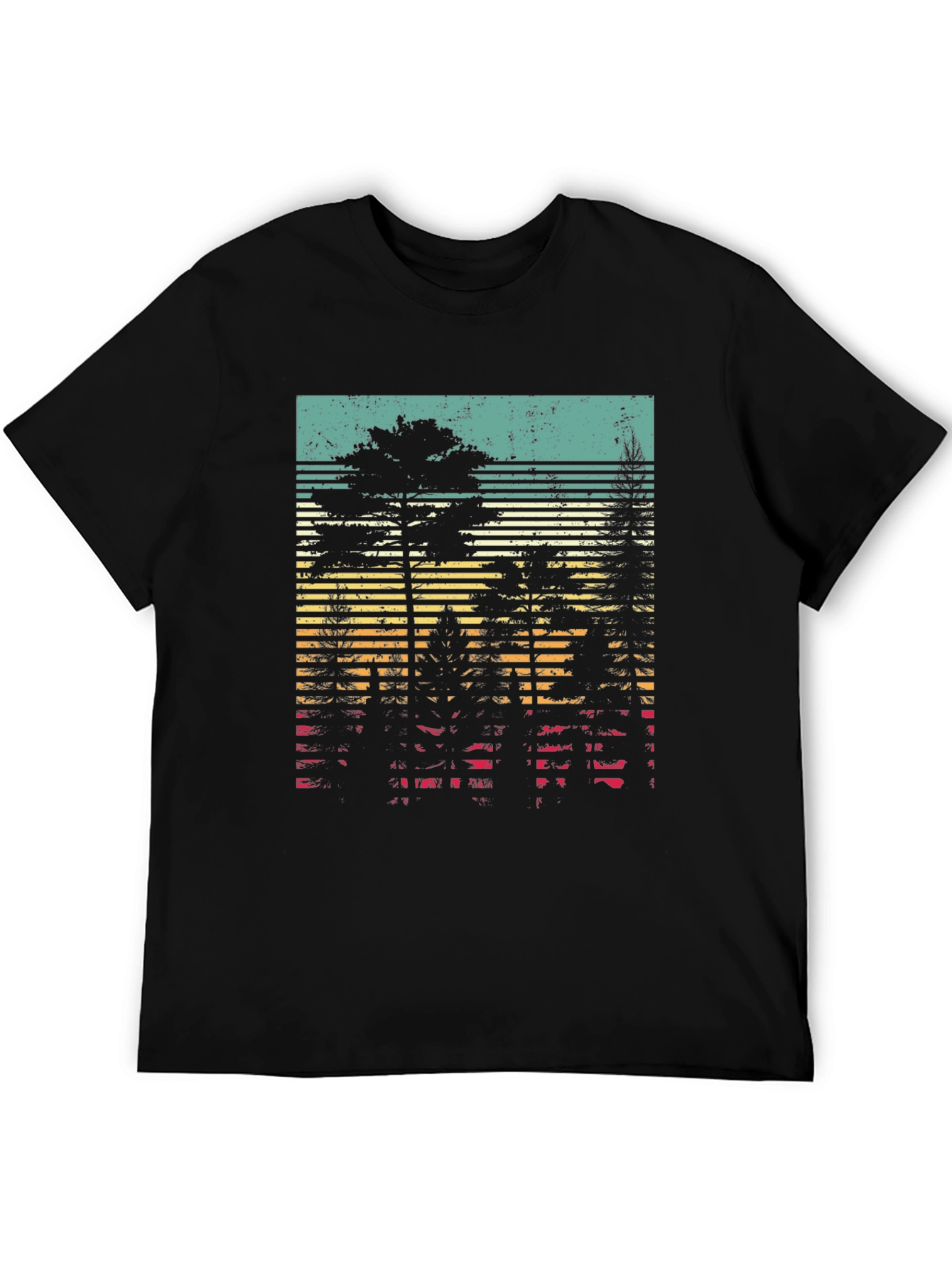 Retro Forest Graphic Tee - Black Unisex T-Shirt
