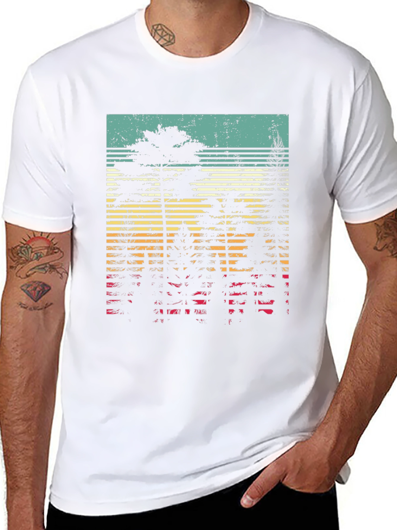 Retro Forest Graphic Tee - Black Unisex T-Shirt
