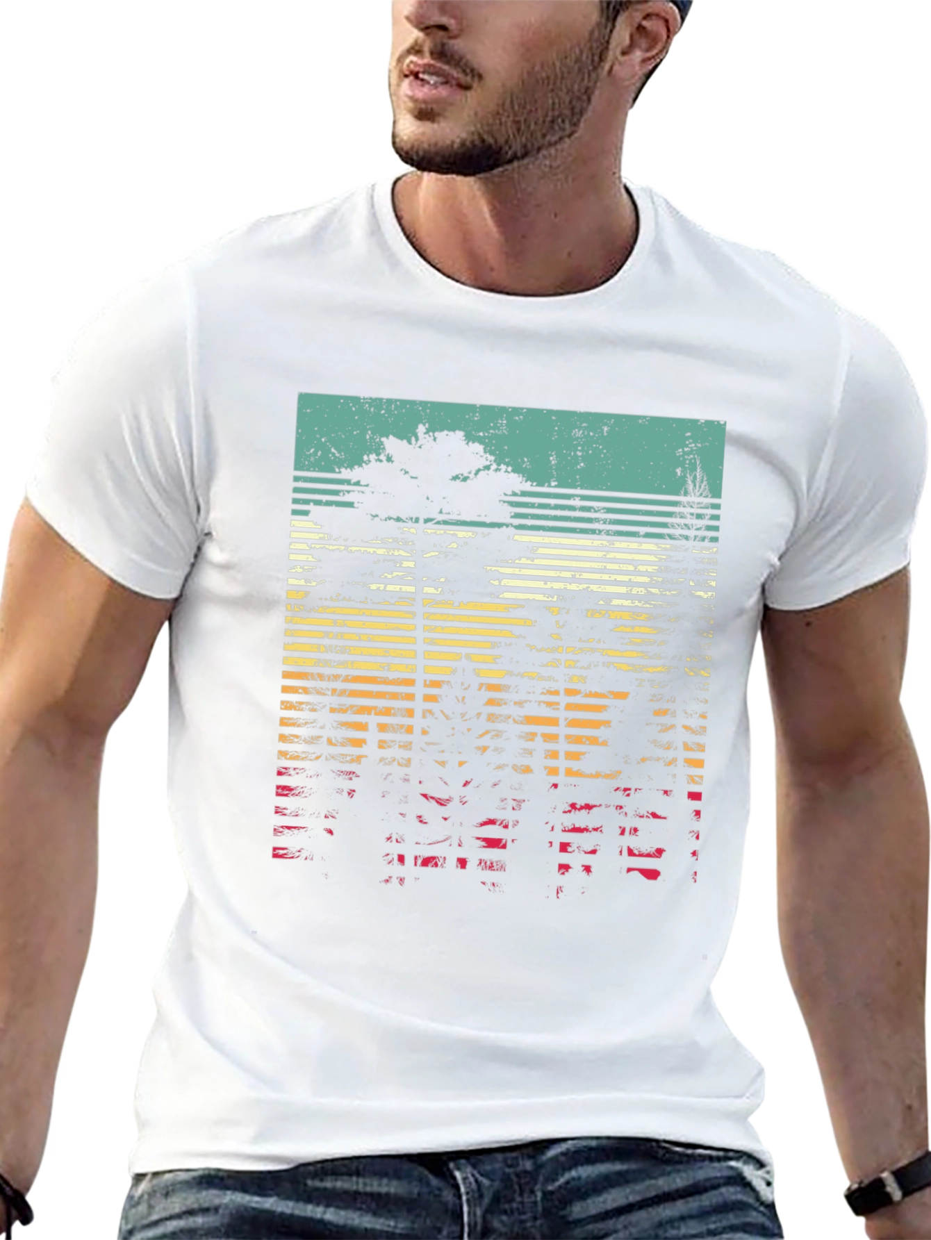 Retro Forest Graphic Tee - Black Unisex T-Shirt