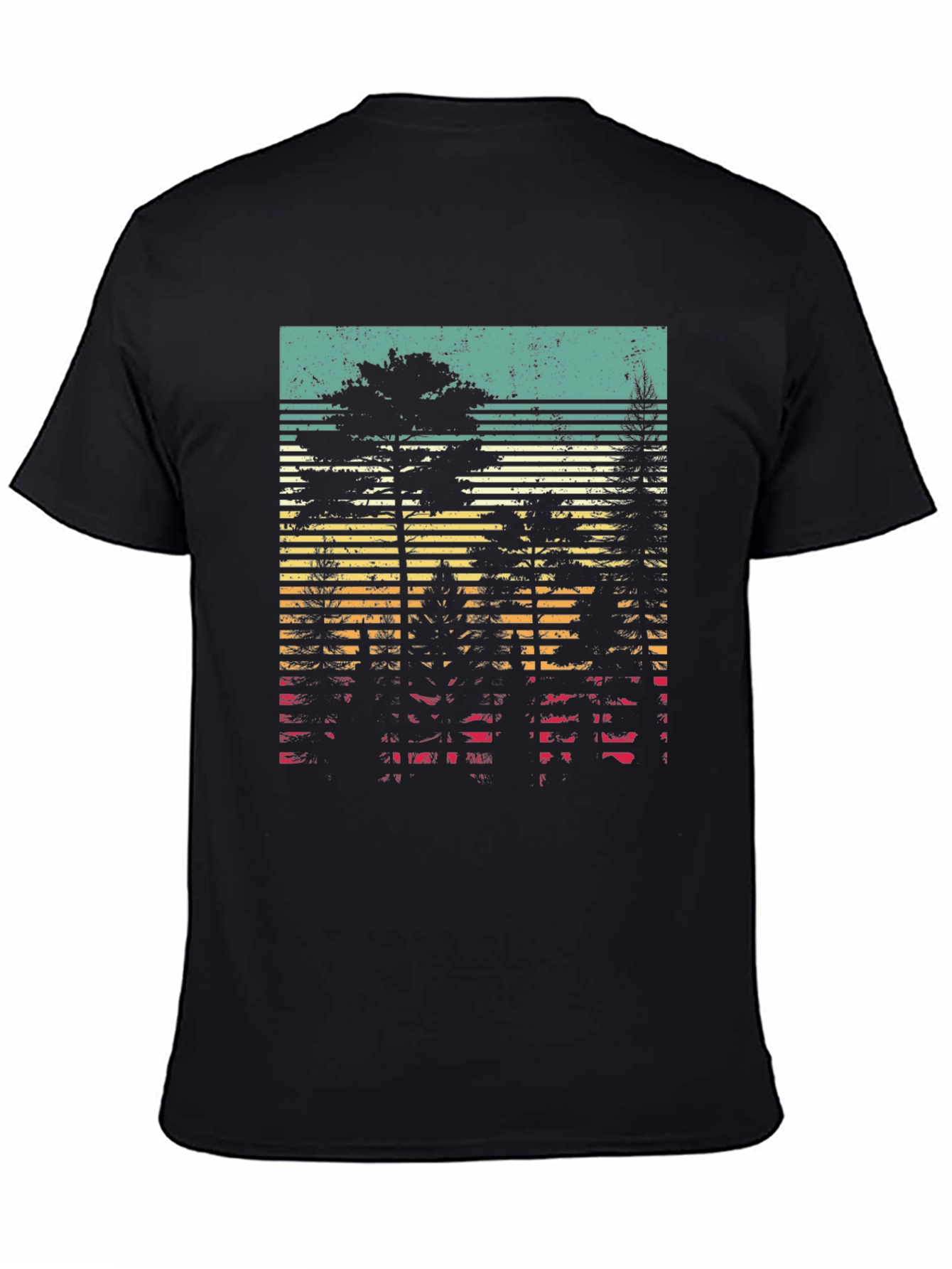 Retro Forest Graphic Tee - Black Unisex T-Shirt