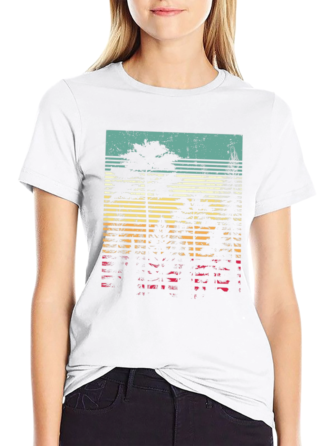 Retro Forest Graphic Tee - Black Unisex T-Shirt