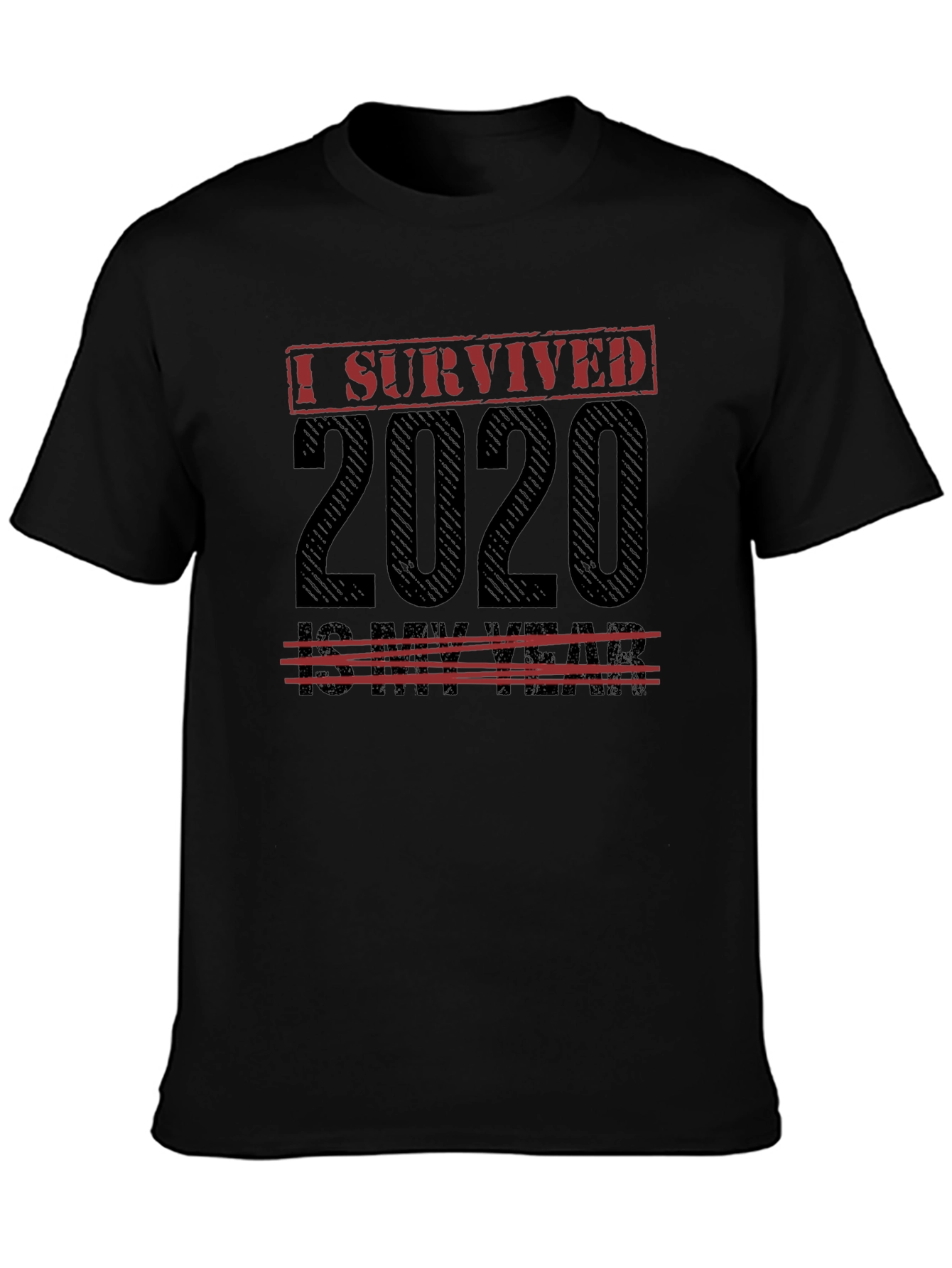 I Survived 2020 Mens Black T-Shirt