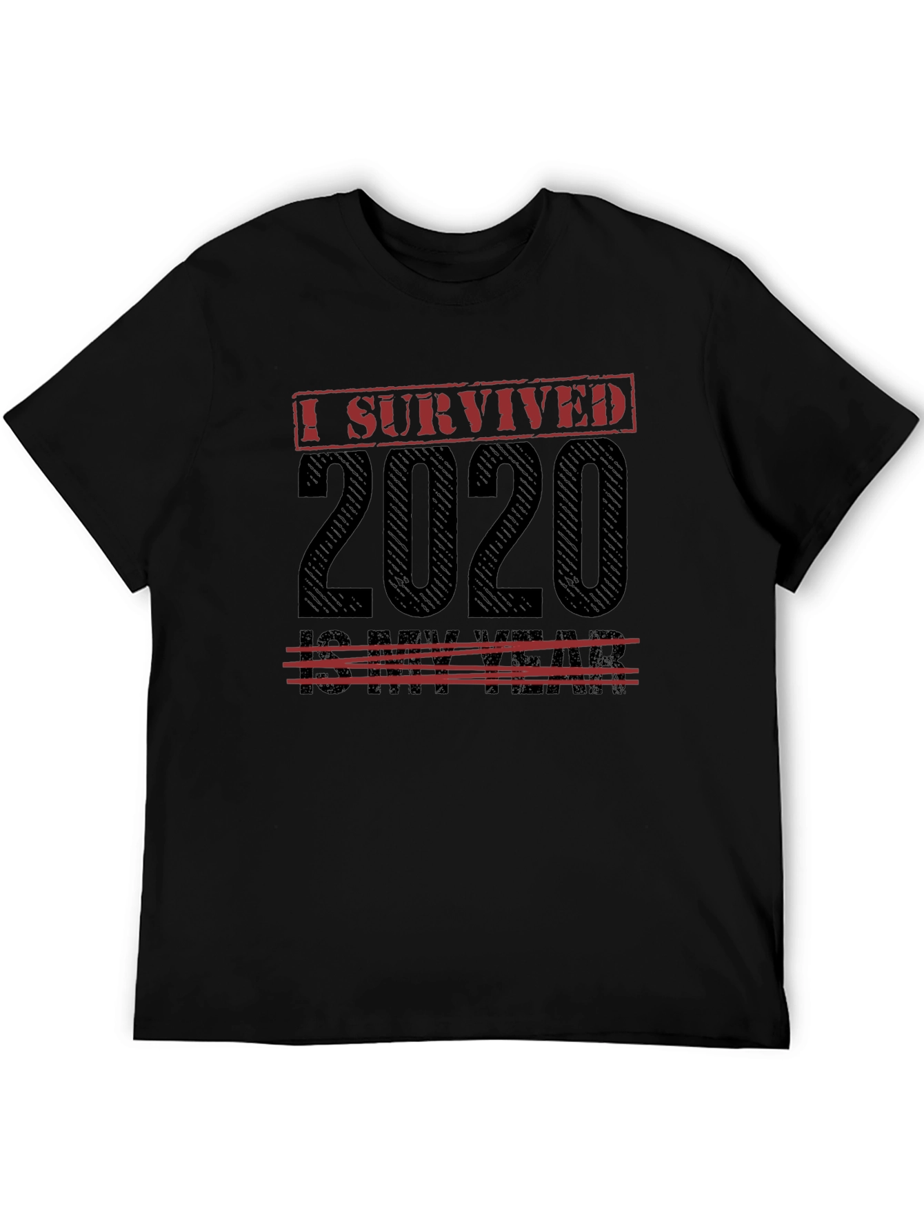 I Survived 2020 Mens Black T-Shirt