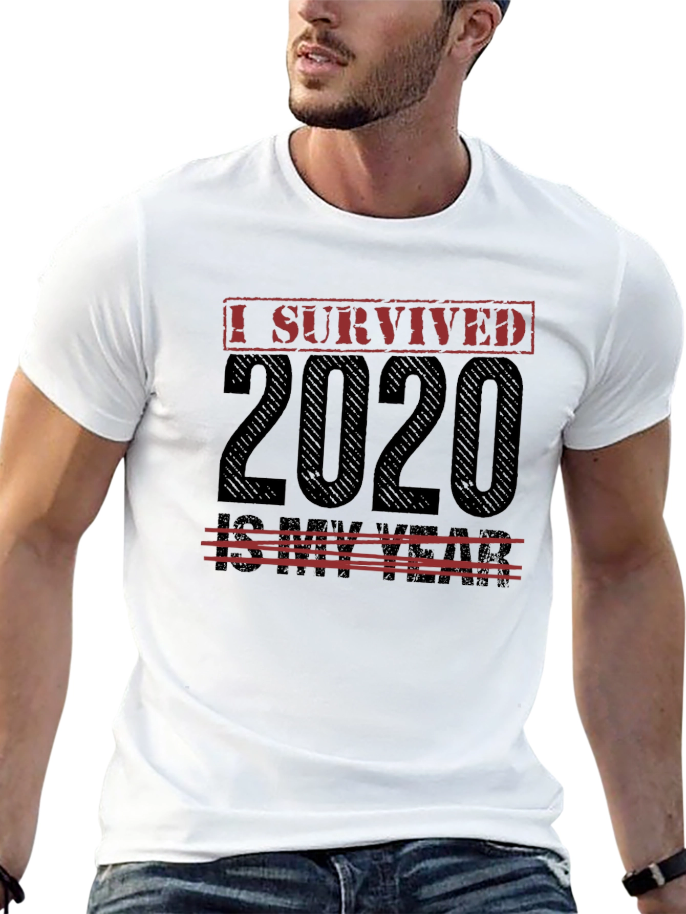 I Survived 2020 Mens Black T-Shirt