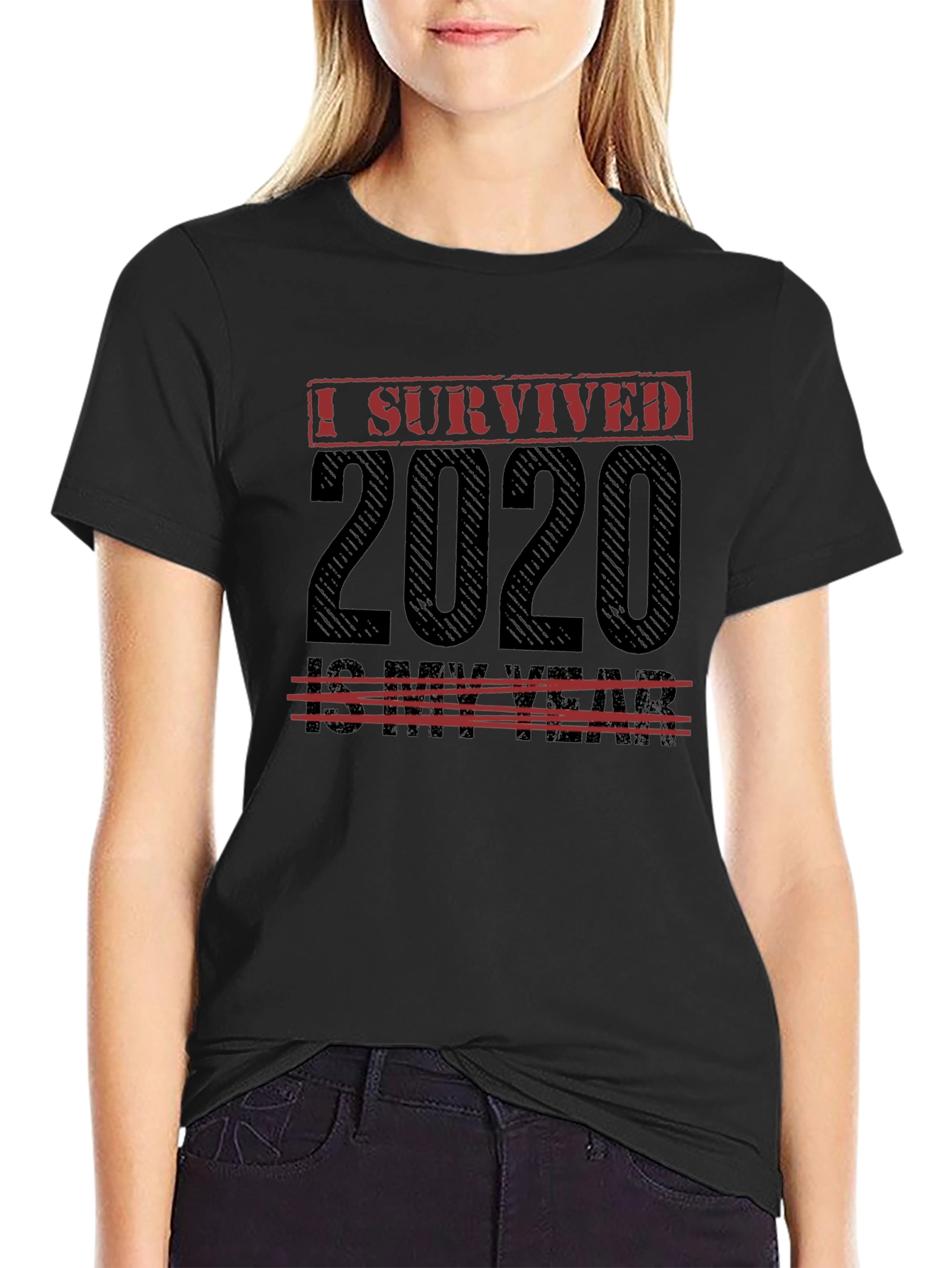 I Survived 2020 Mens Black T-Shirt